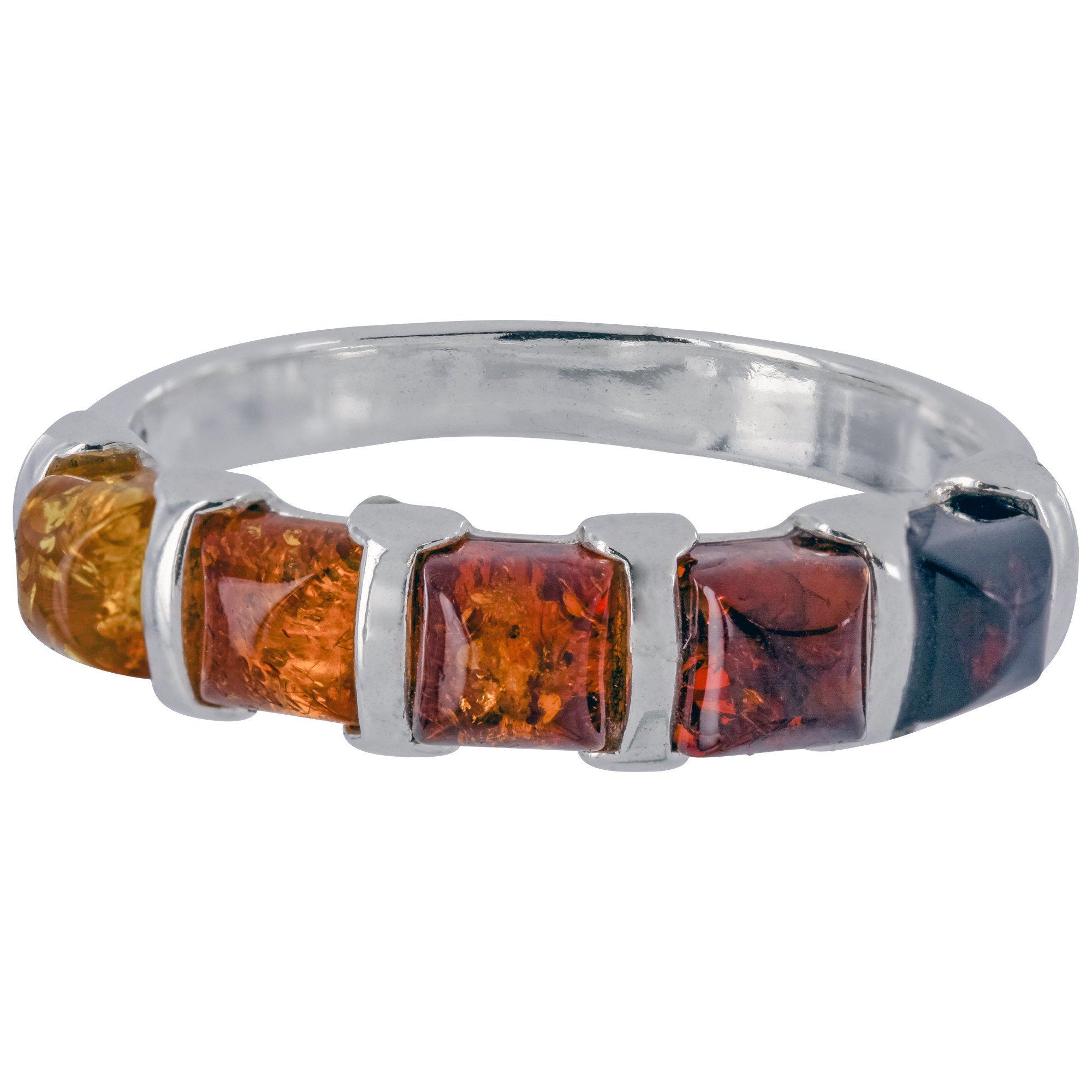 Premium Amber Ombre Sterling Silver Ring - Ultimate Elegance