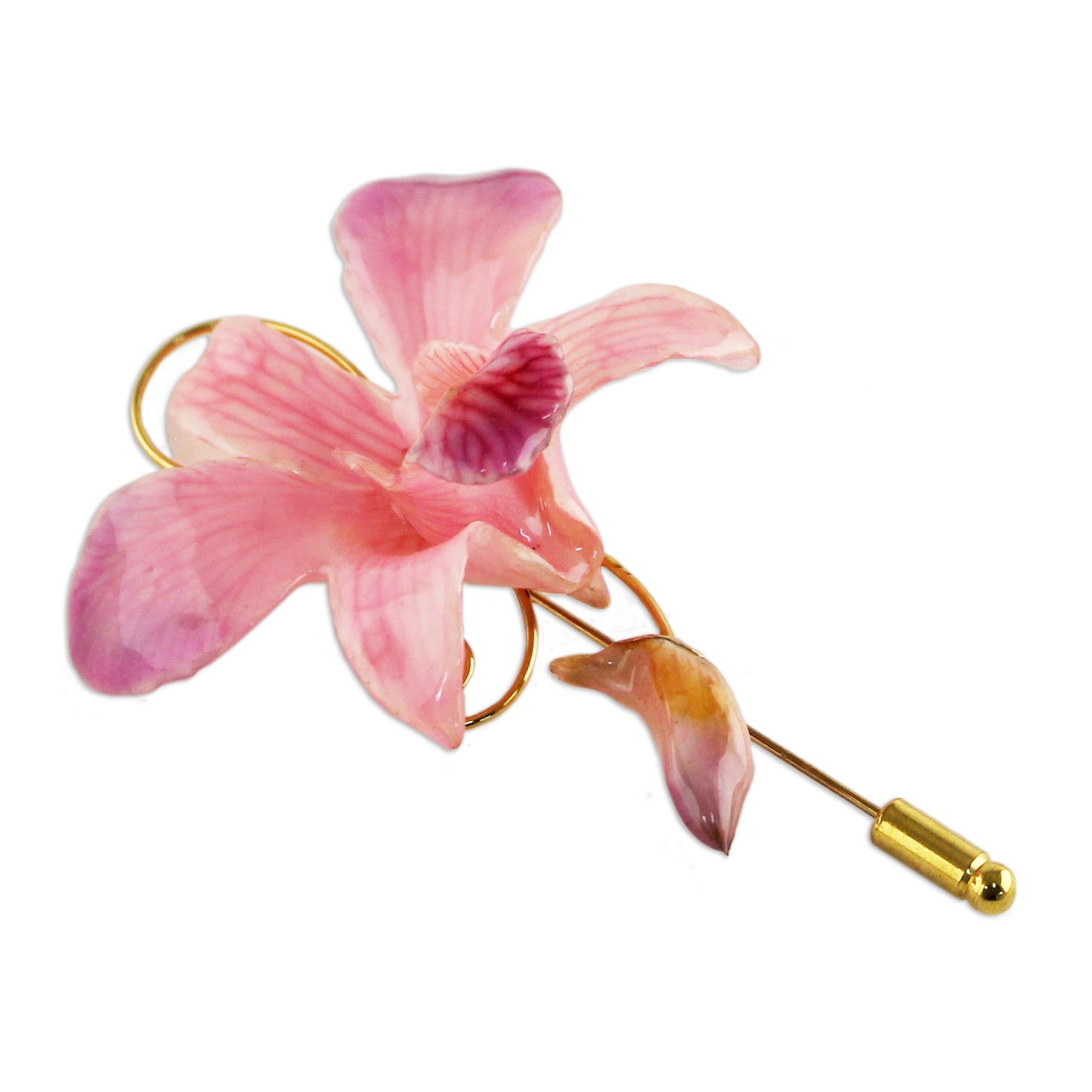 Premium Eternal Orchid Gold-Plated Brooch Pin