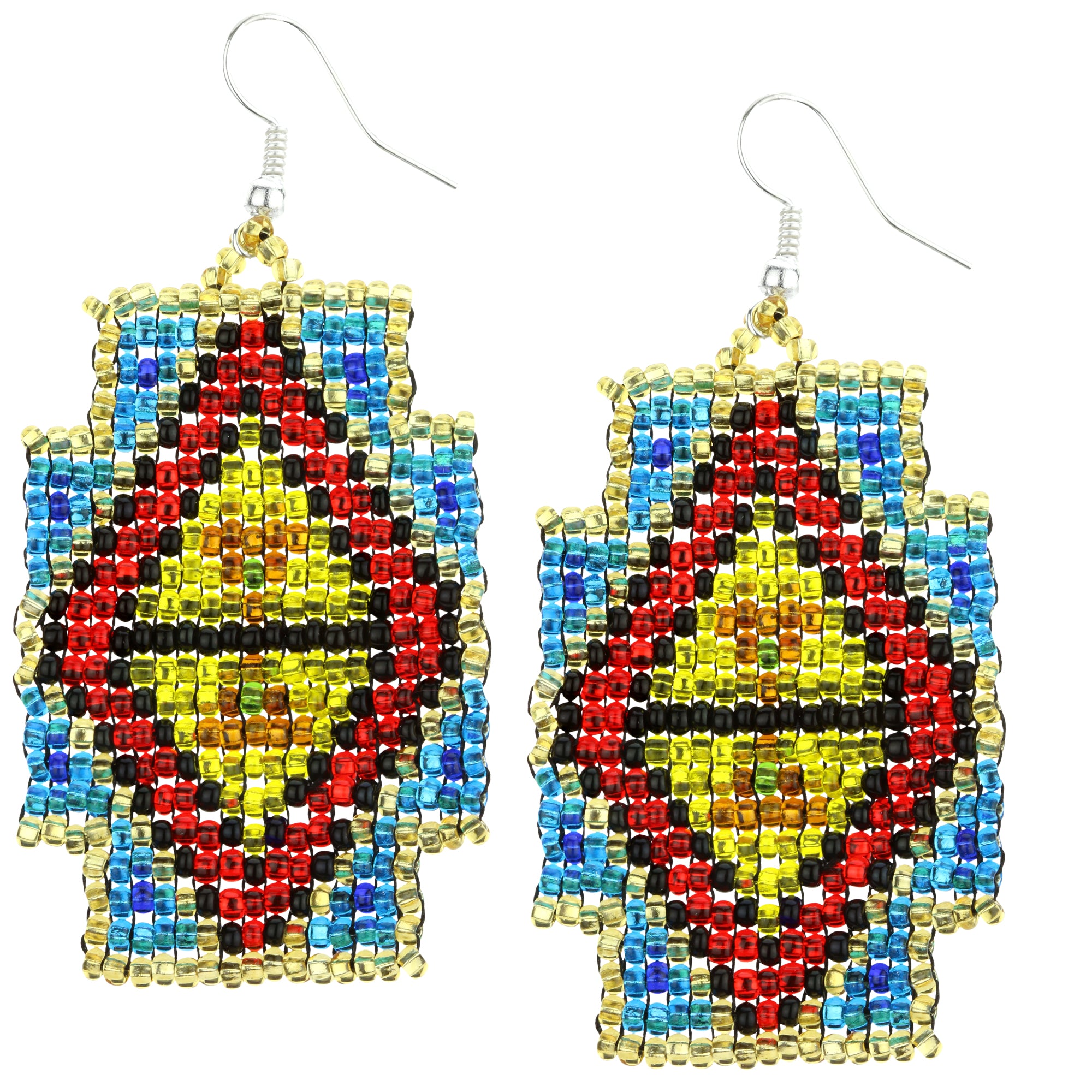 Premium Mayan Pyramid Beaded Earrings - Boho Chic Statement