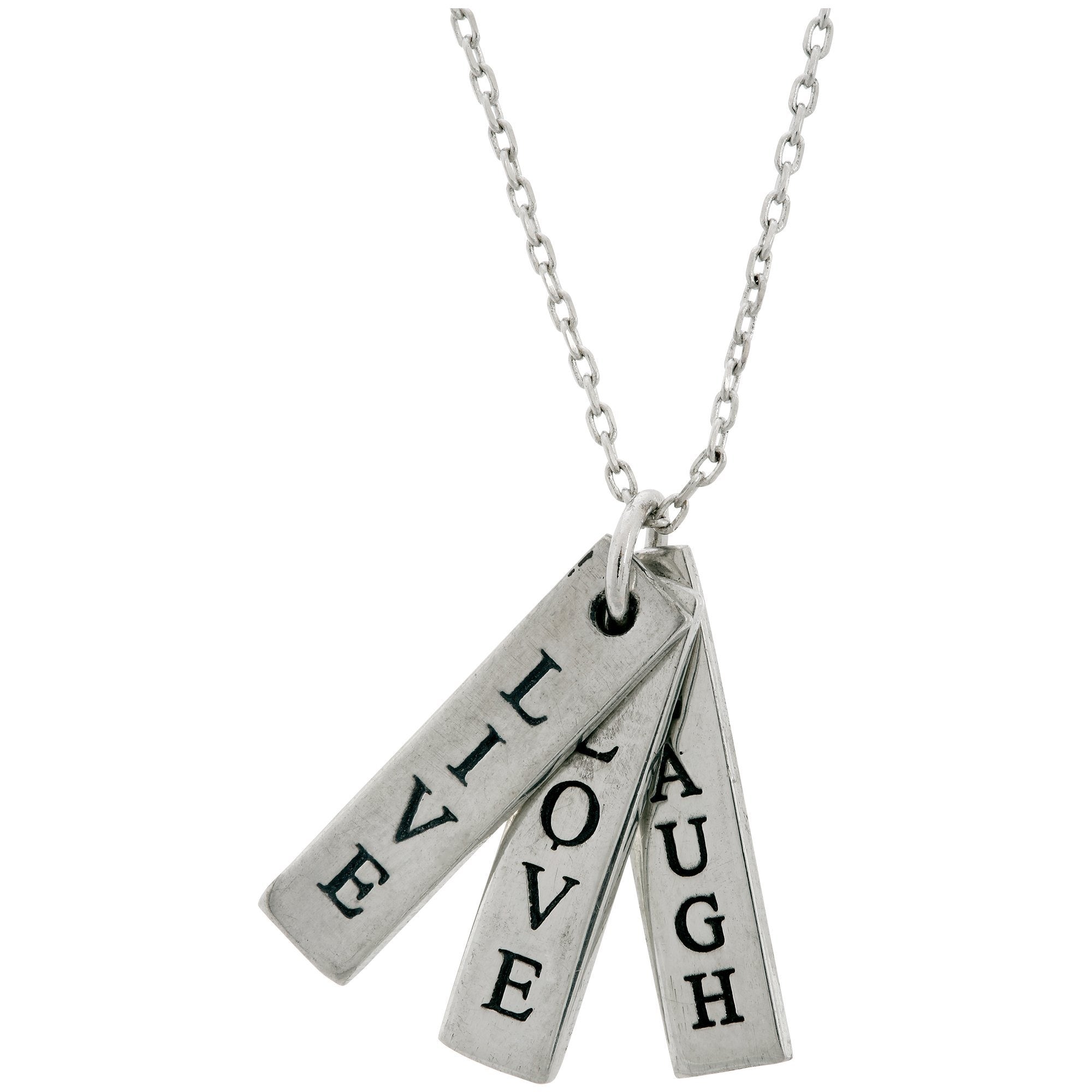 Premium Live Love Laugh Pewter Necklace - Ultimate Daily Inspiration