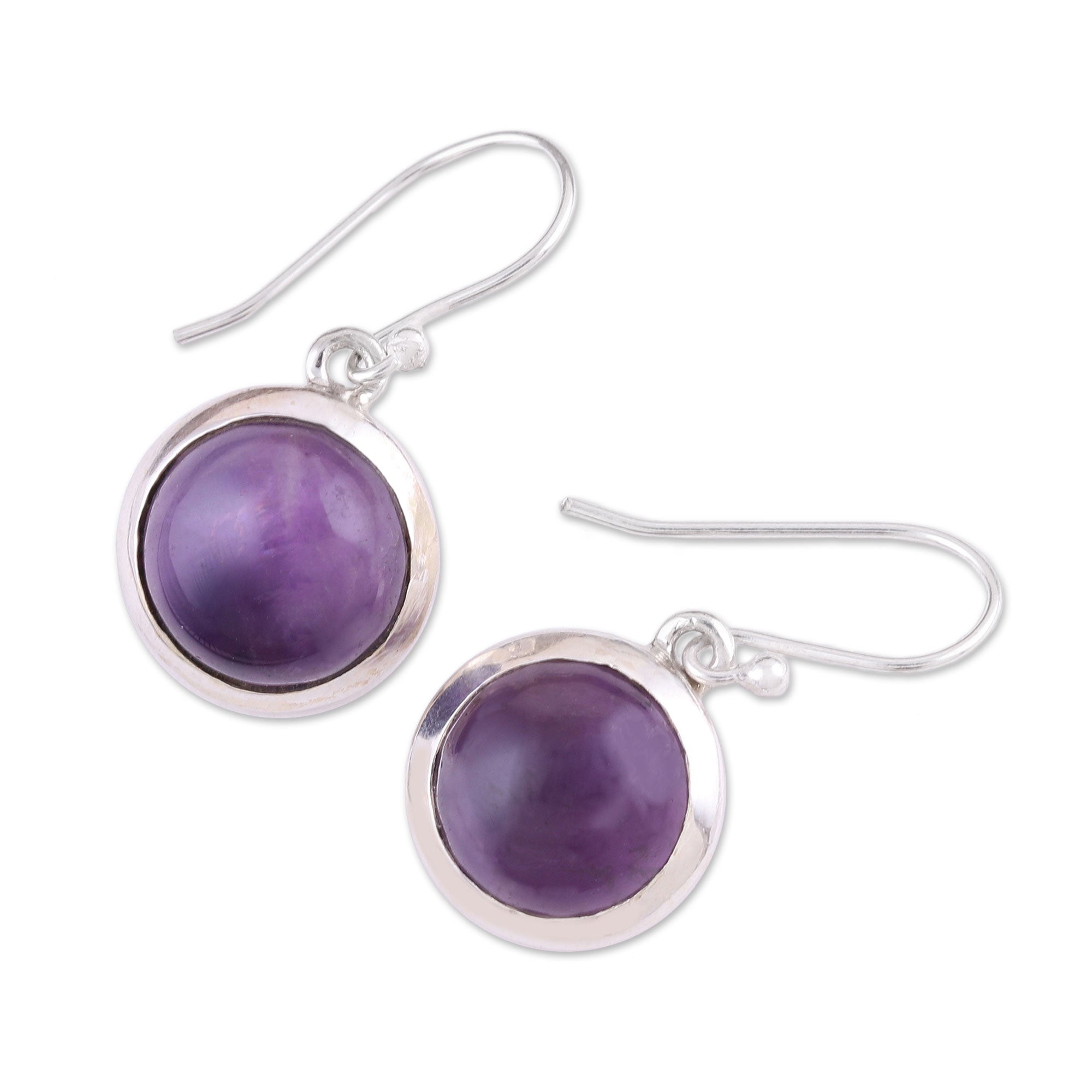 Premium Celestial Promise Amethyst Dangle Earrings – Handcrafted Sterling Silver Jewelry