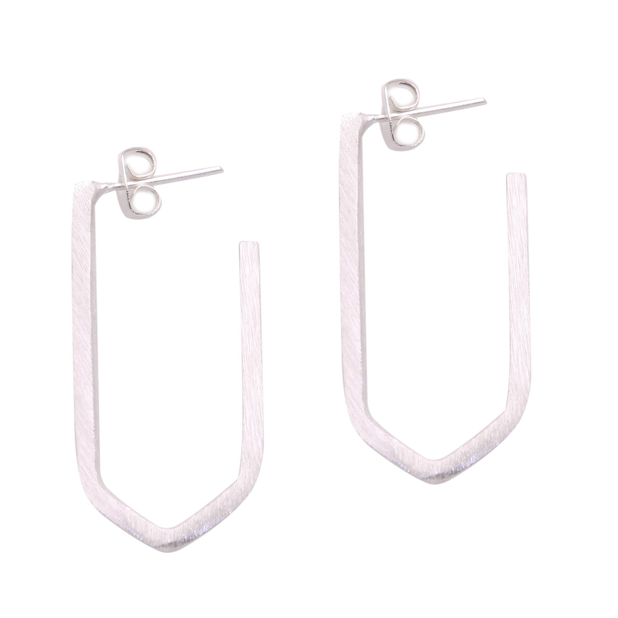 Premium Geometric Drop Earrings - Handcrafted Sterling Silver Jewelry from Bali