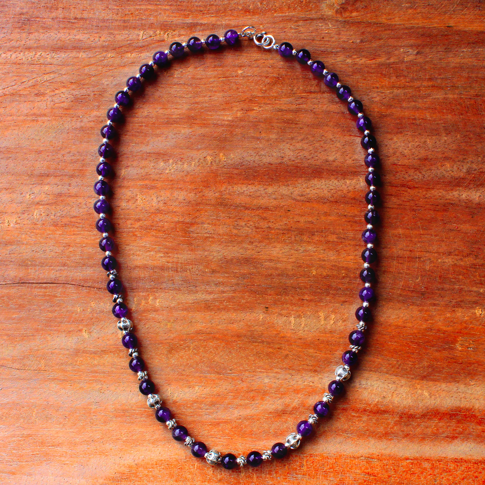 Premium Amethyst & 950 Silver Handcrafted Necklace - Elegant Thai Design