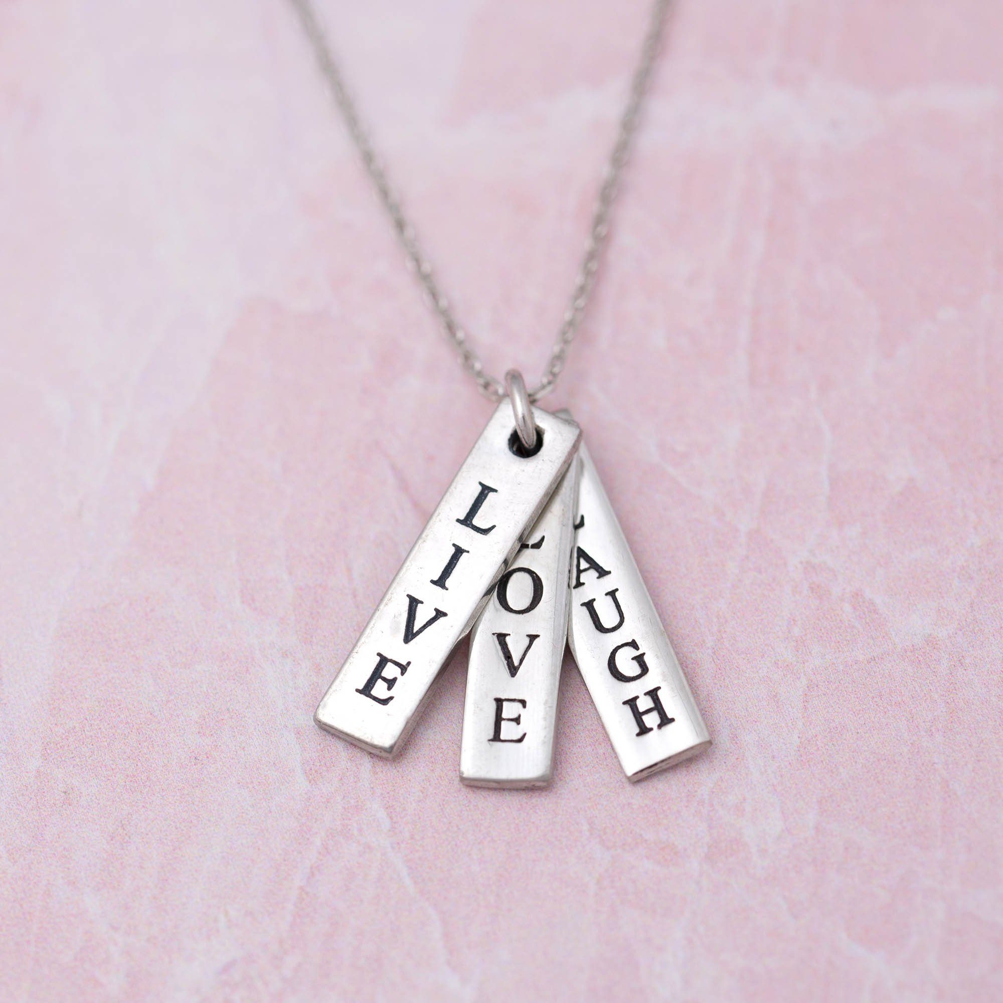 Premium Live Love Laugh Pewter Necklace - Ultimate Daily Inspiration