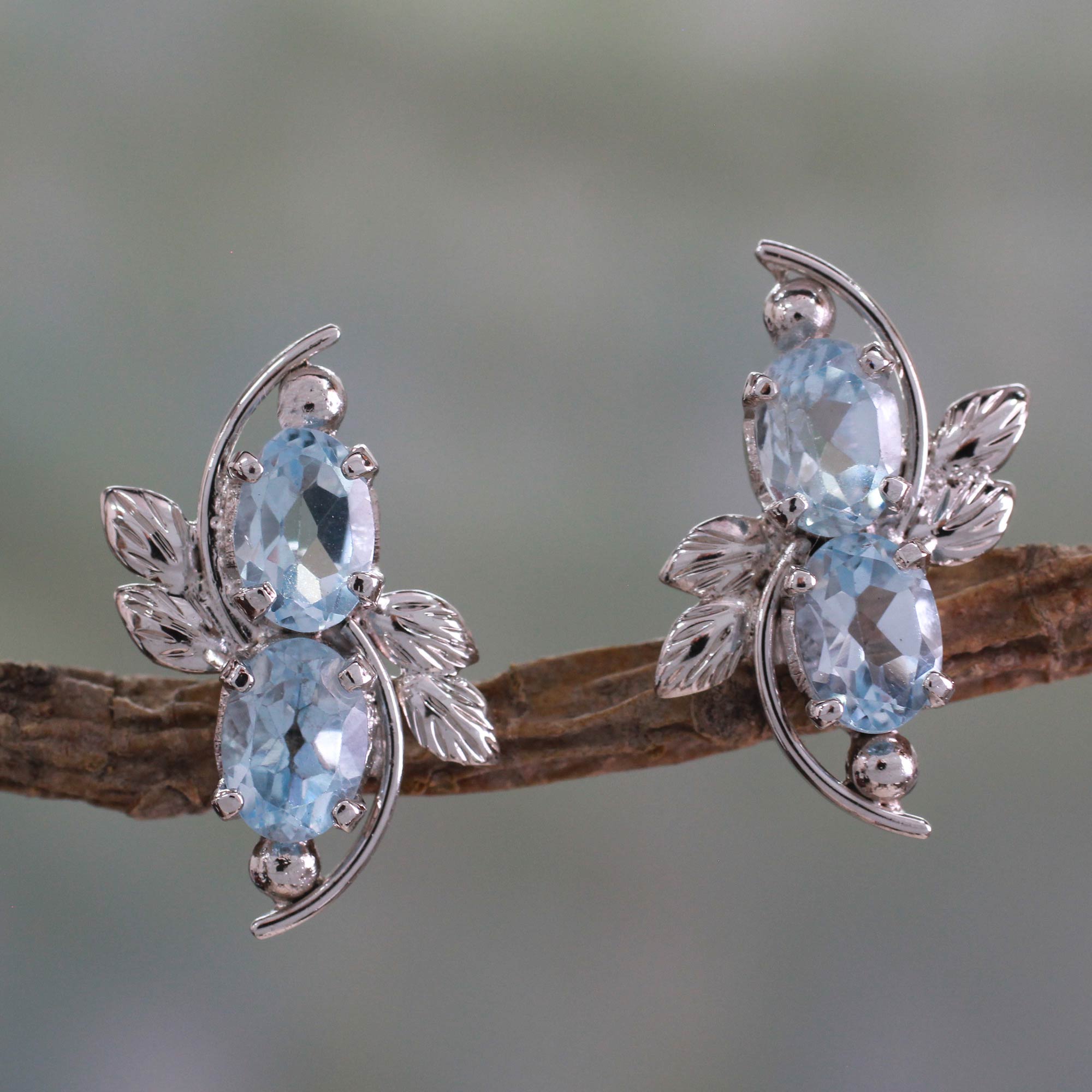 Premium Elegant Azure 4 Carat Blue Topaz Earrings - Ultimate Statement Jewelry