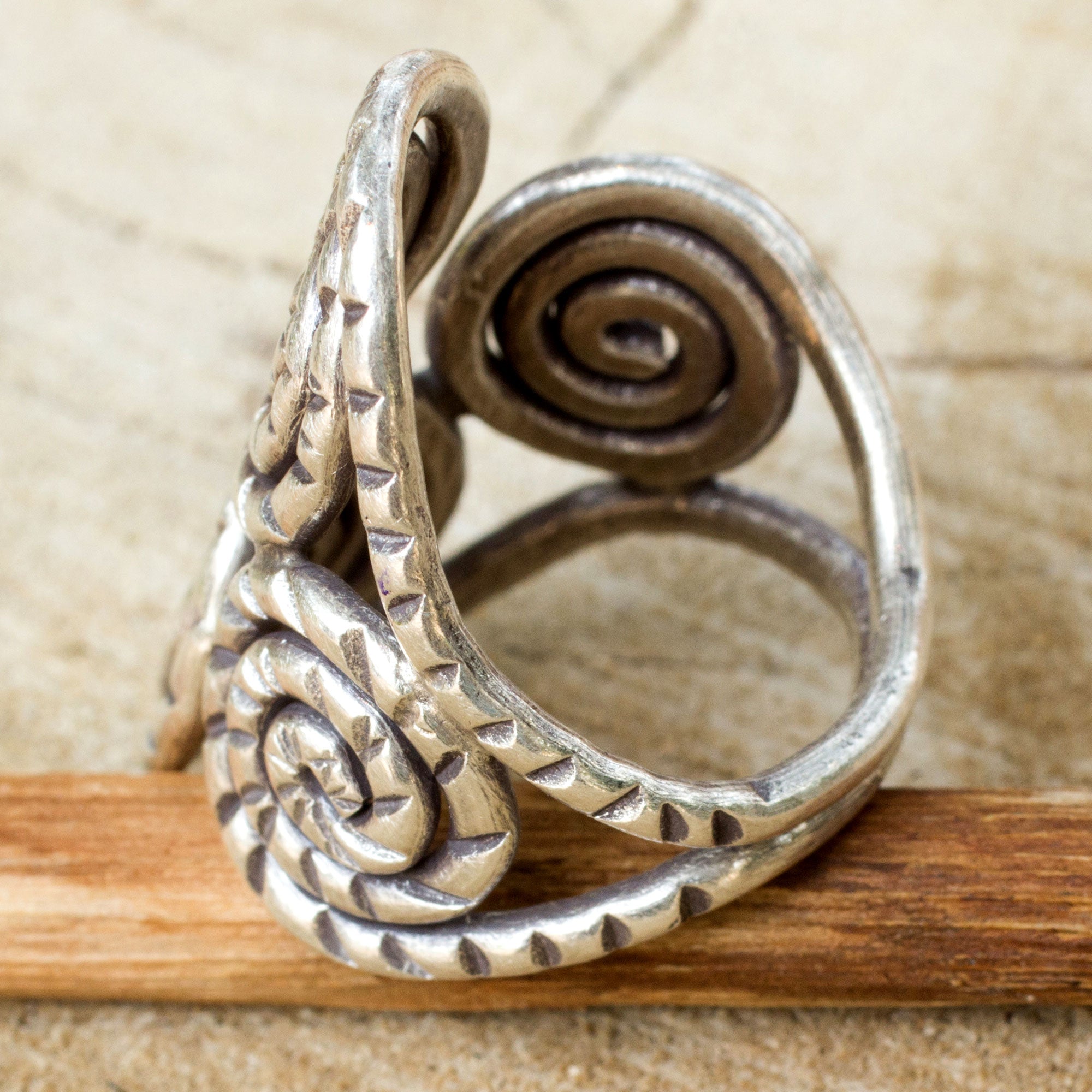 Premium Fair Trade Spiral Sterling Silver Wrap Ring - Hill Tribe Inspired