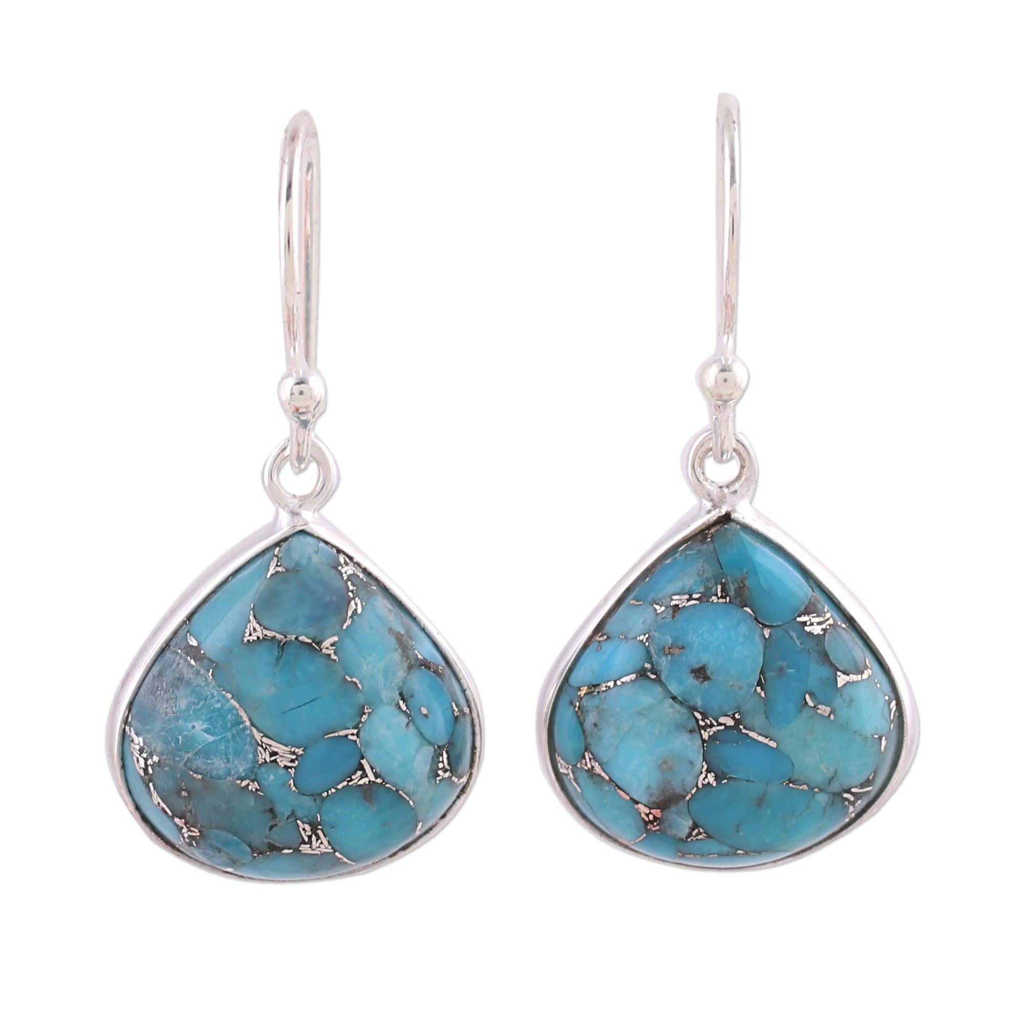 Premium Dancing Soul Sterling Silver & Turquoise Dangle Earrings