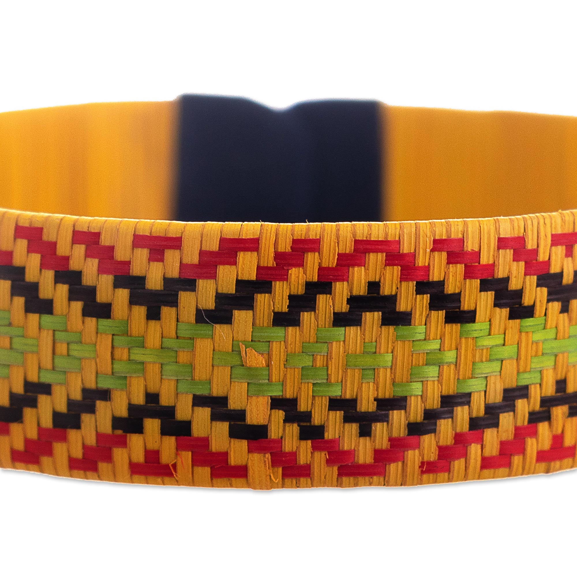 Premium Caribbean Sun Handwoven Fiber Cuff Bracelet - Multicolored Artisan Craft