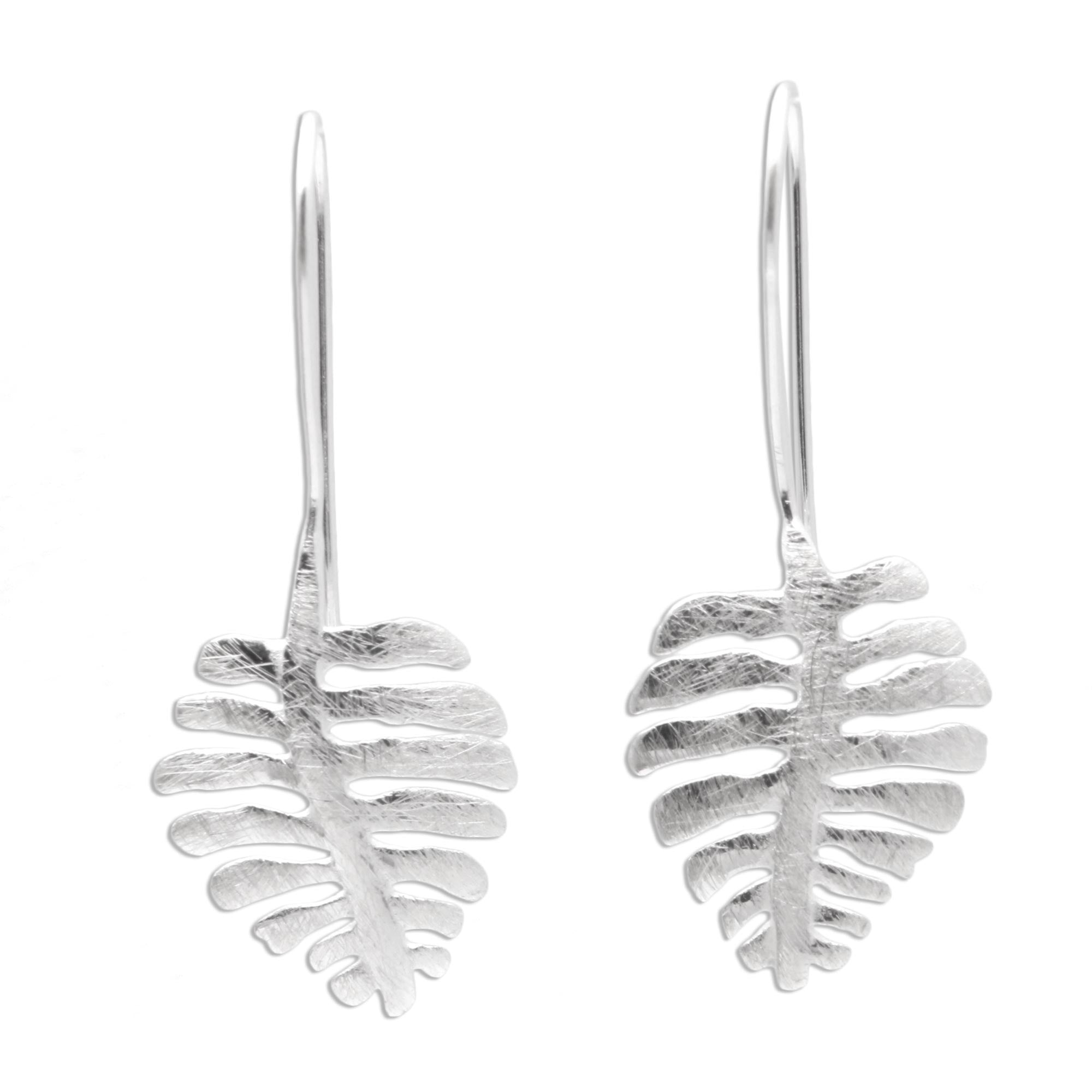 Premium Monstera Leaf Sterling Silver Drop Earrings - Handcrafted Elegance