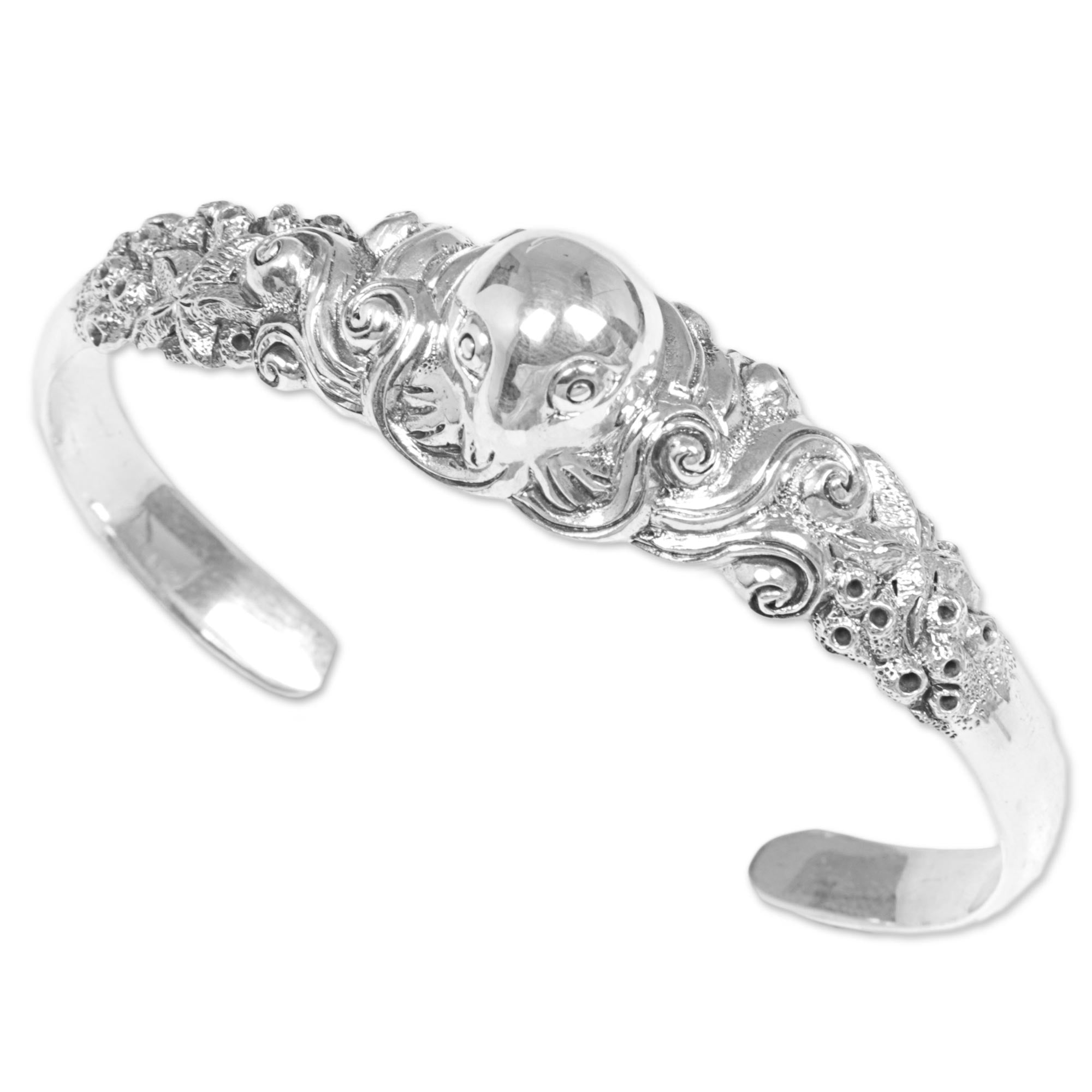 Premium Sterling Silver Octopus Cuff Bracelet - Handcrafted Elegance