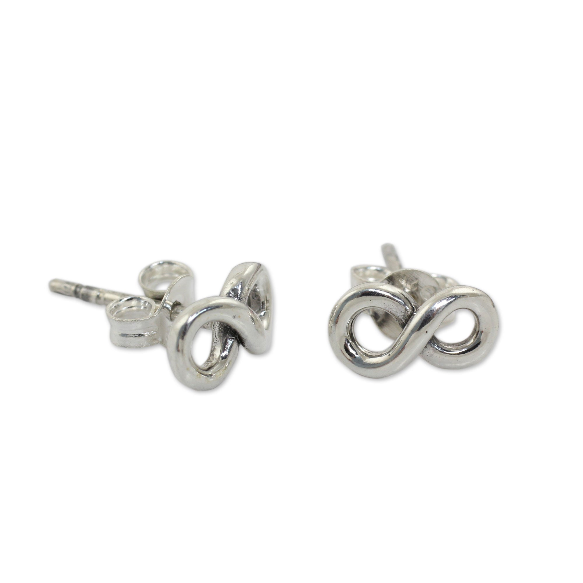 Premium Infinity Silver Stud Earrings - Timeless Elegance