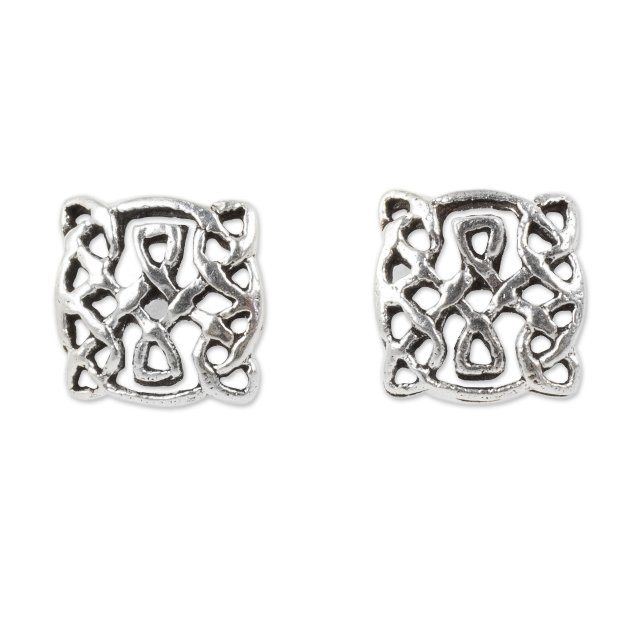 Premium Celtic Knot Sterling Silver Stud Earrings - Handcrafted Elegance