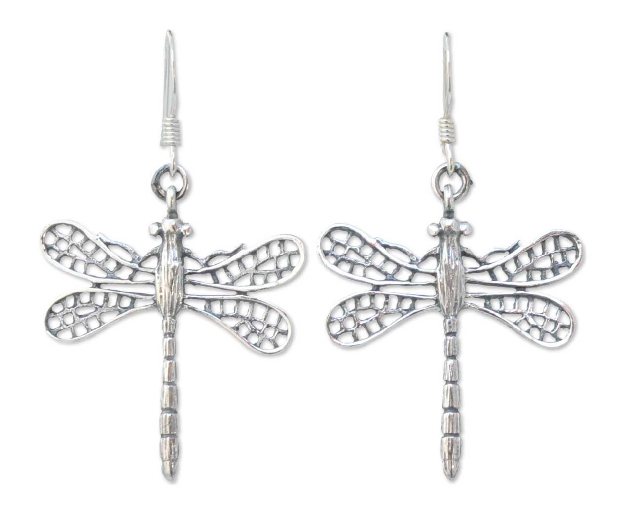 Premium Sterling Silver Dragonfly Dangle Earrings - Wings of Love