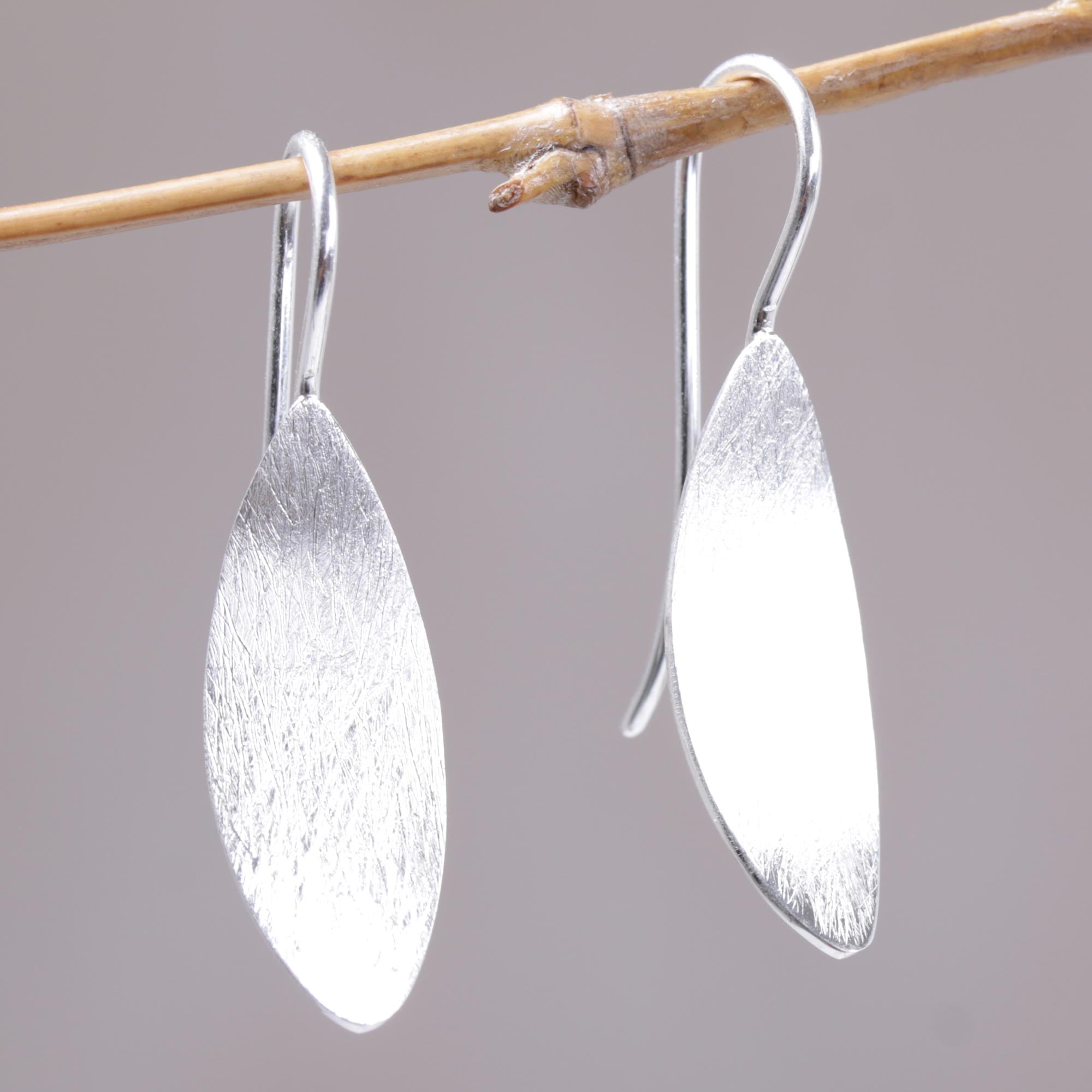 Premium Shimmering Curves Silver Drop Earrings - Handcrafted Elegance