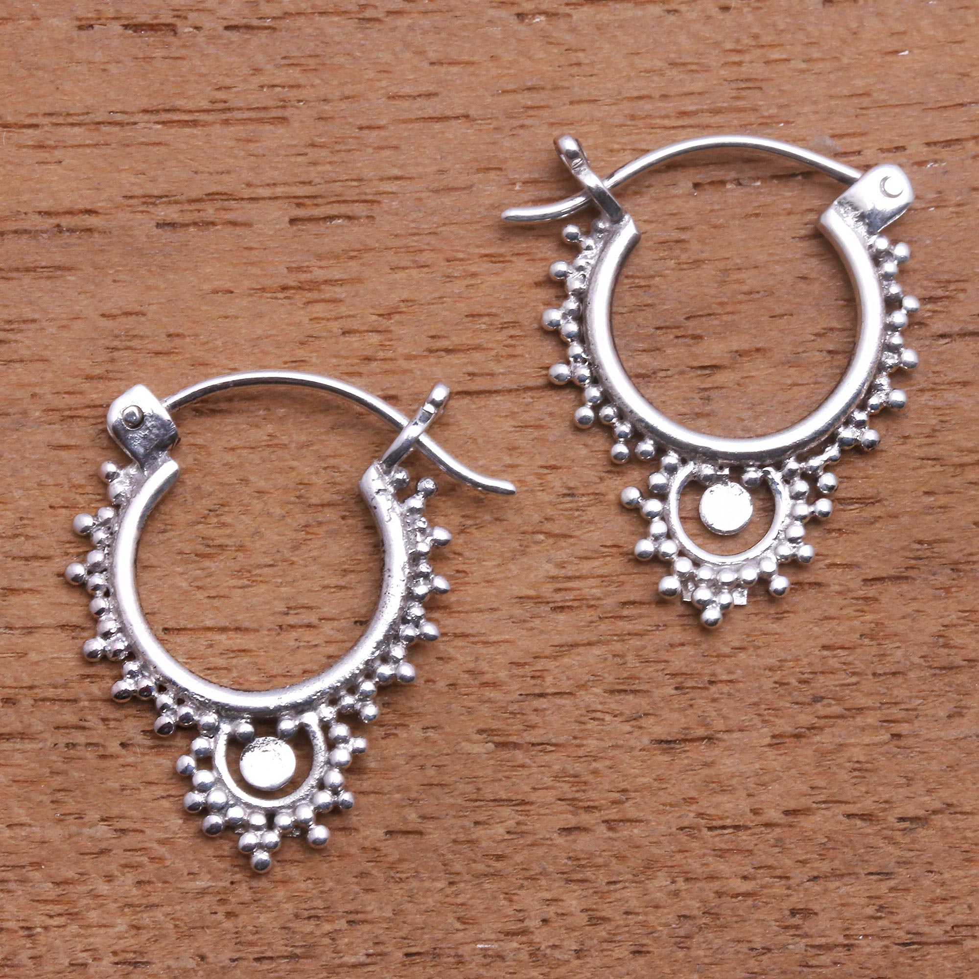 Premium Bali Artisan Sterling Silver Bubble Hoop Earrings