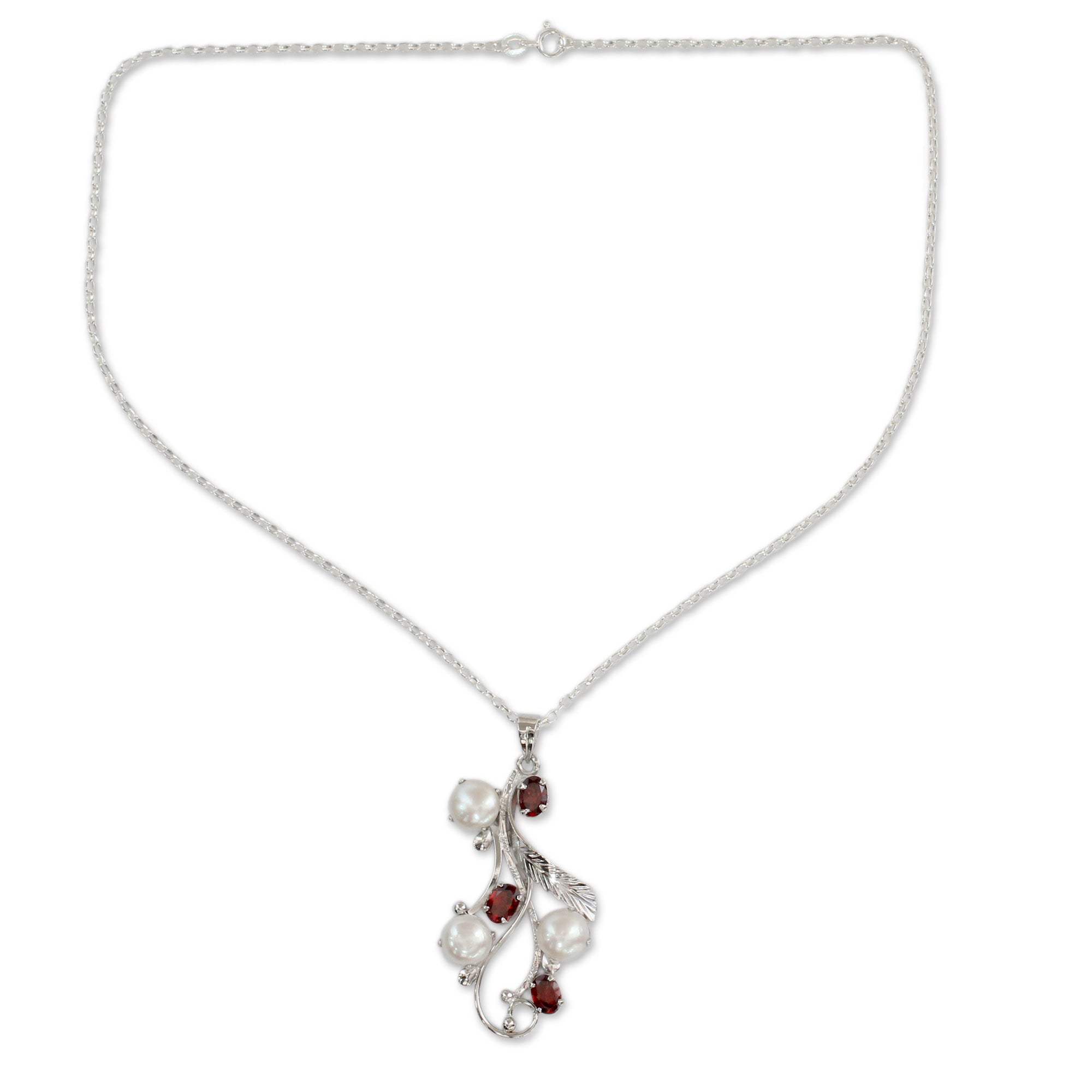 Premium Garnet Pearl Necklace - Nature's Elegance