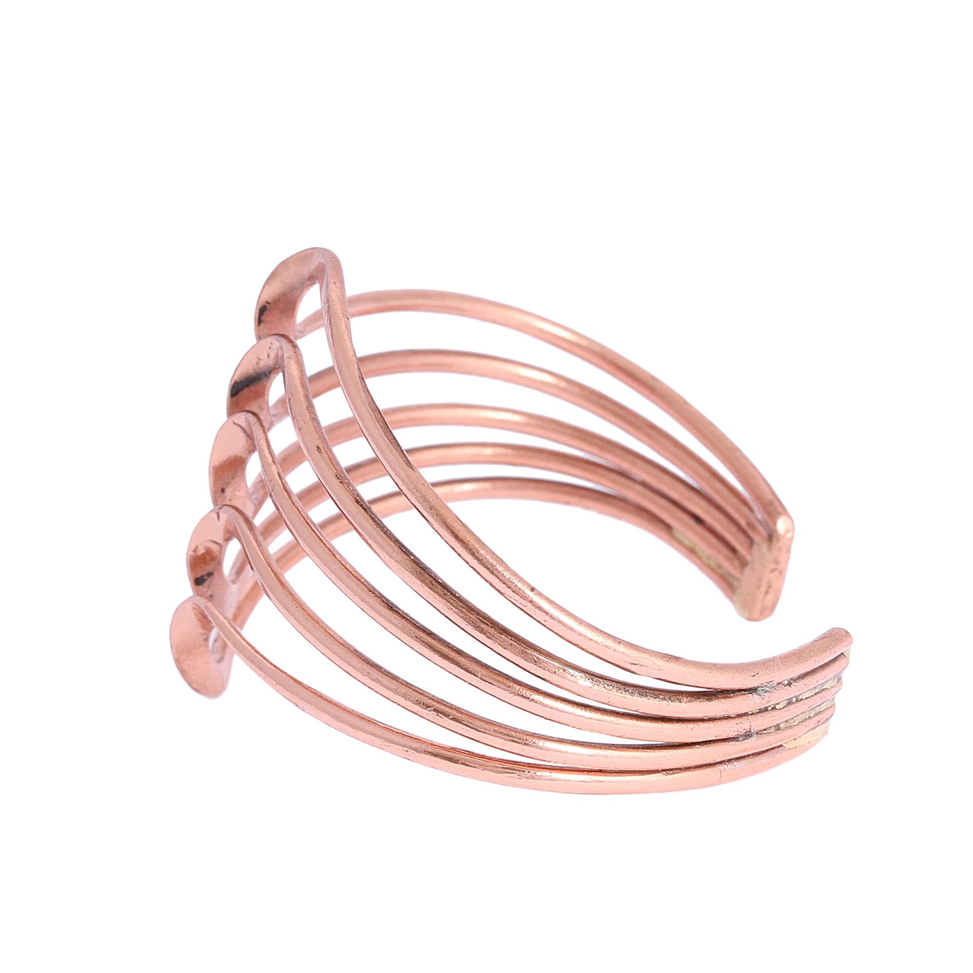 Premium Copper Wave Cuff Bracelet - Handcrafted Elegance