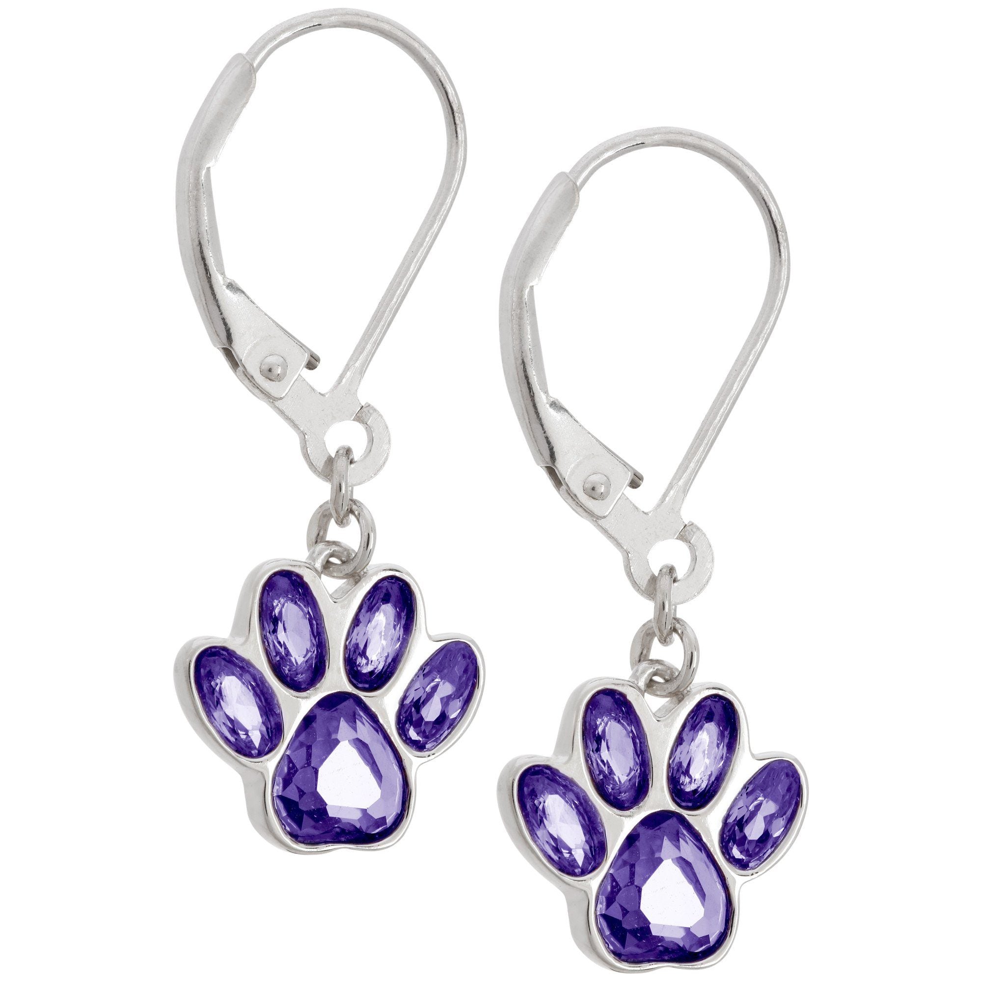 Premium Paw Print Birthstone Dangling Earrings | Fair Trade & Handmade