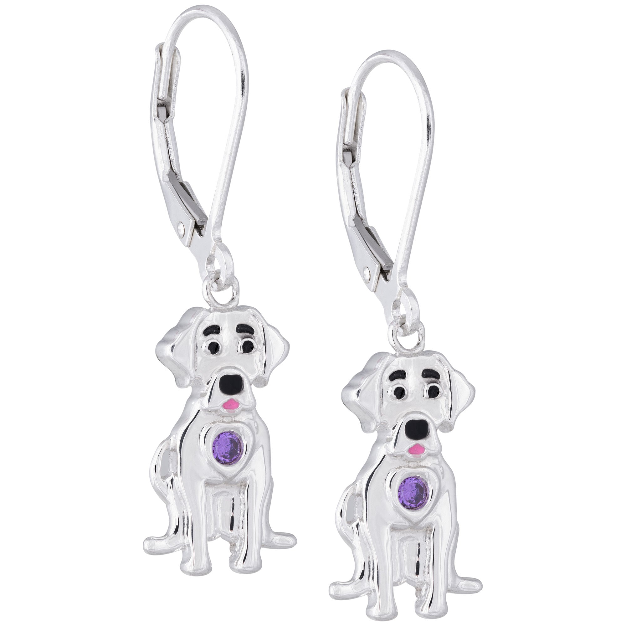 Premium Sterling Silver & Crystal Dog Lover Earrings