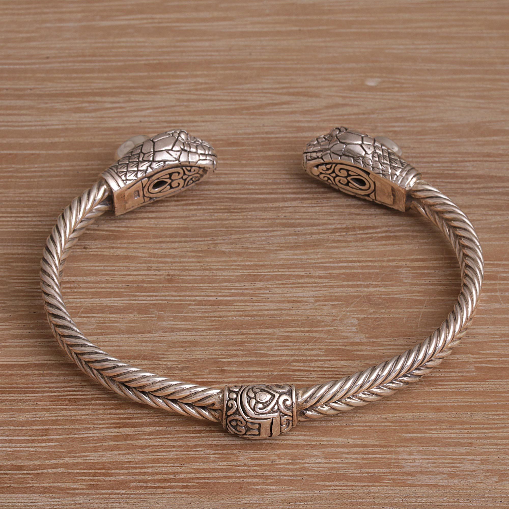 Premium Serpent Cuff Bracelet - Handcrafted Sterling Silver