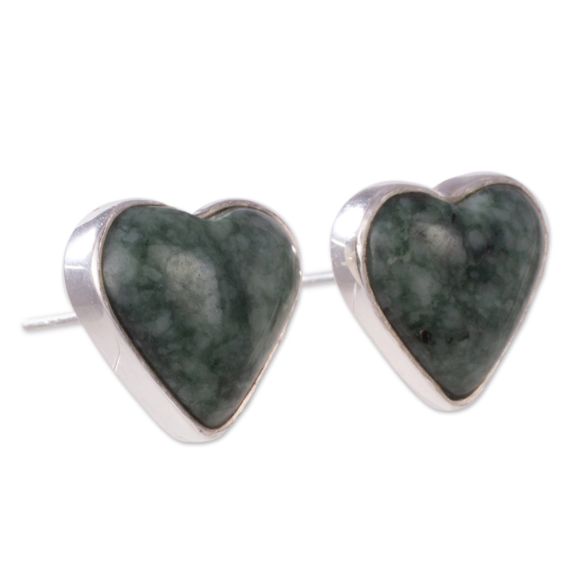 Premium Sacred Jade Heart Earrings - Handcrafted Elegance by Zandra Lorena Sajbin