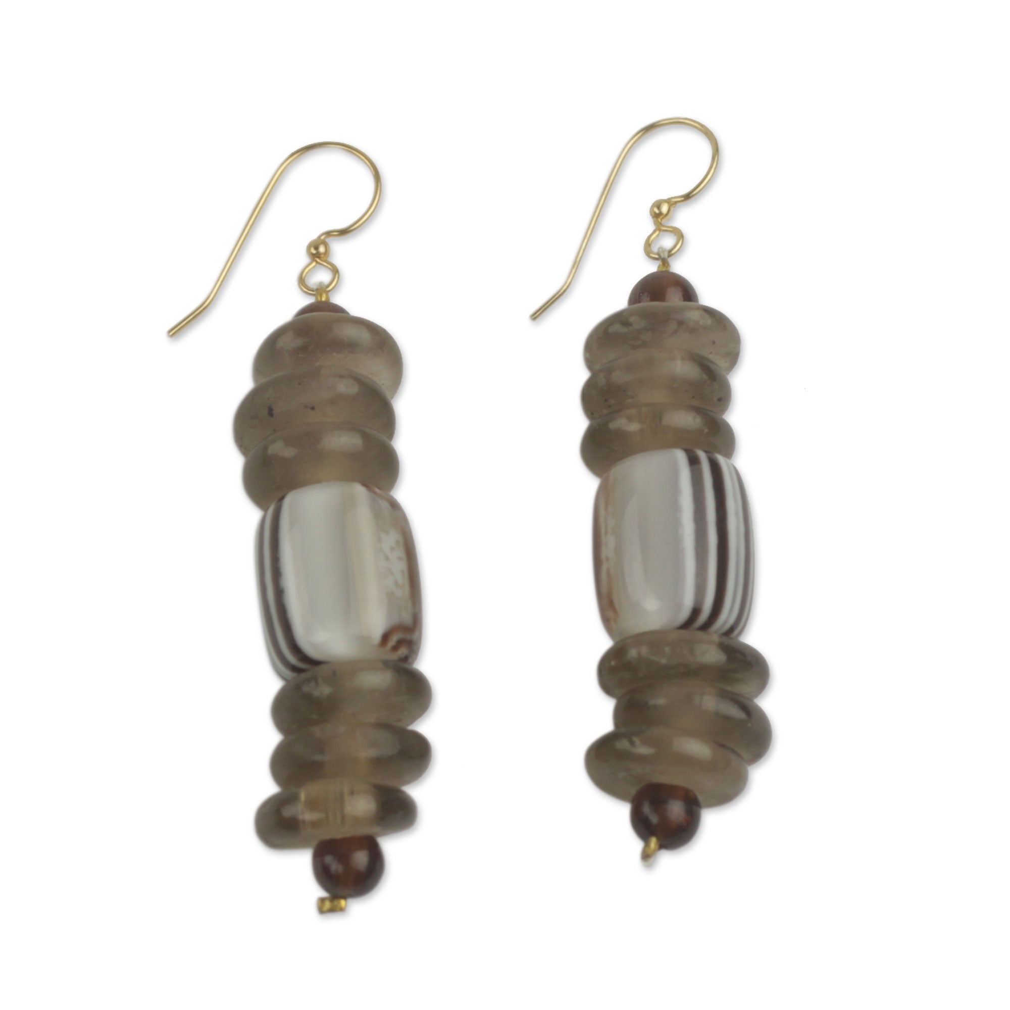 Premium Xose African Beige Earrings – Handcrafted with Recycled Beads