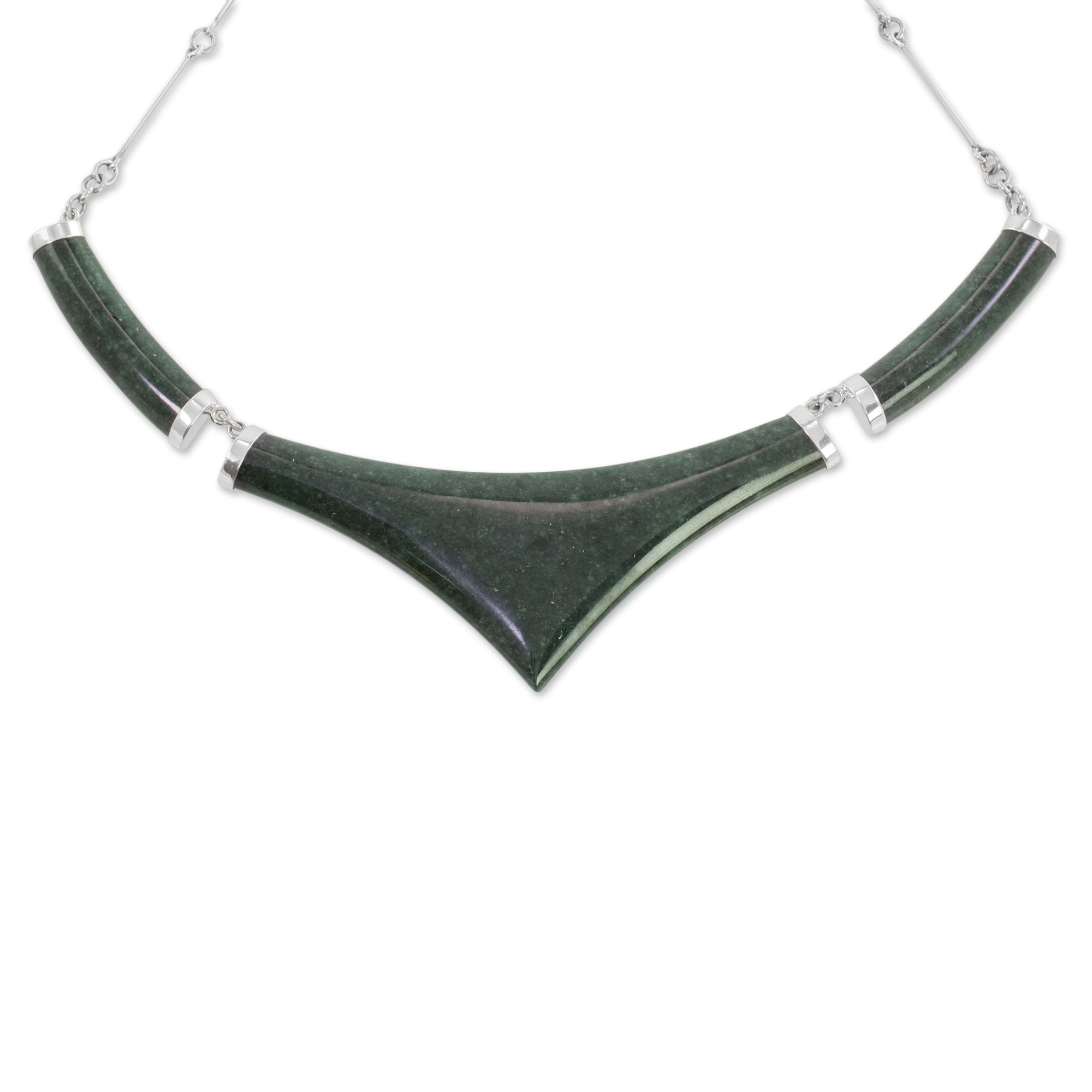 Premium Mayan Elite 925 Silver & Jade Statement Necklace - Handcrafted in Guatemala