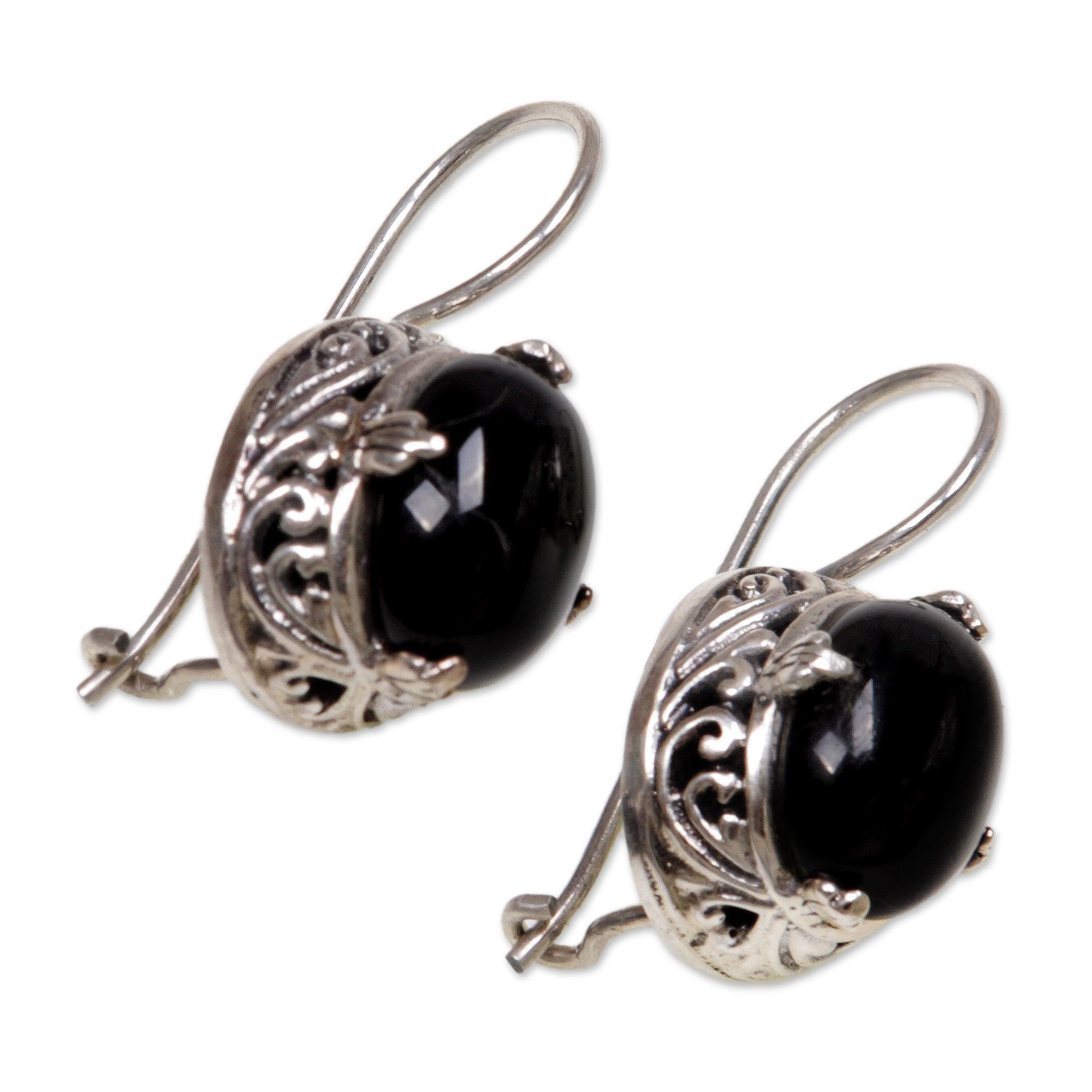 Premium Angel Onyx Silver Drop Earrings - Ultimate Elegance