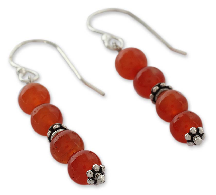 Premium Carnelian Energy Earrings - Handcrafted Sterling Silver