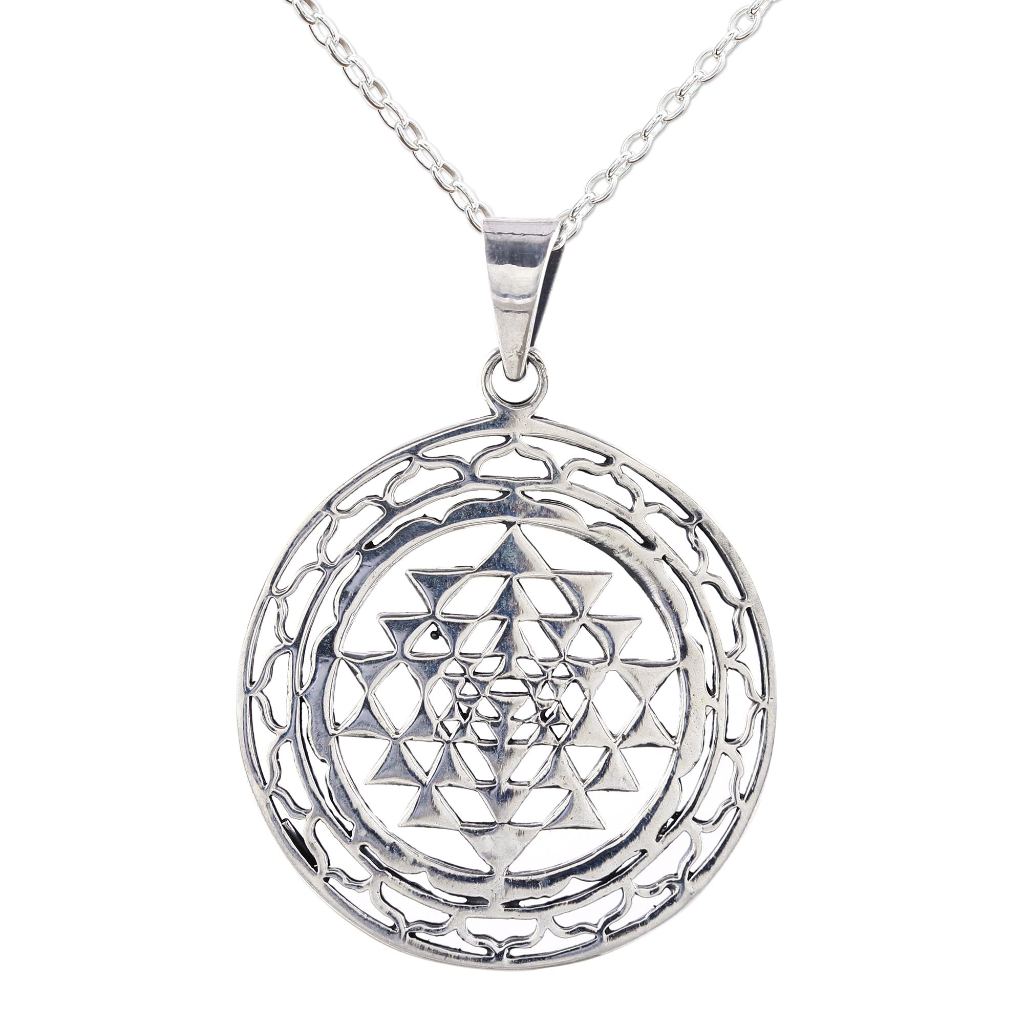 Premium Om in Symmetry Handcrafted Sterling Silver Pendant Necklace – Ultimate Spiritual Elegance