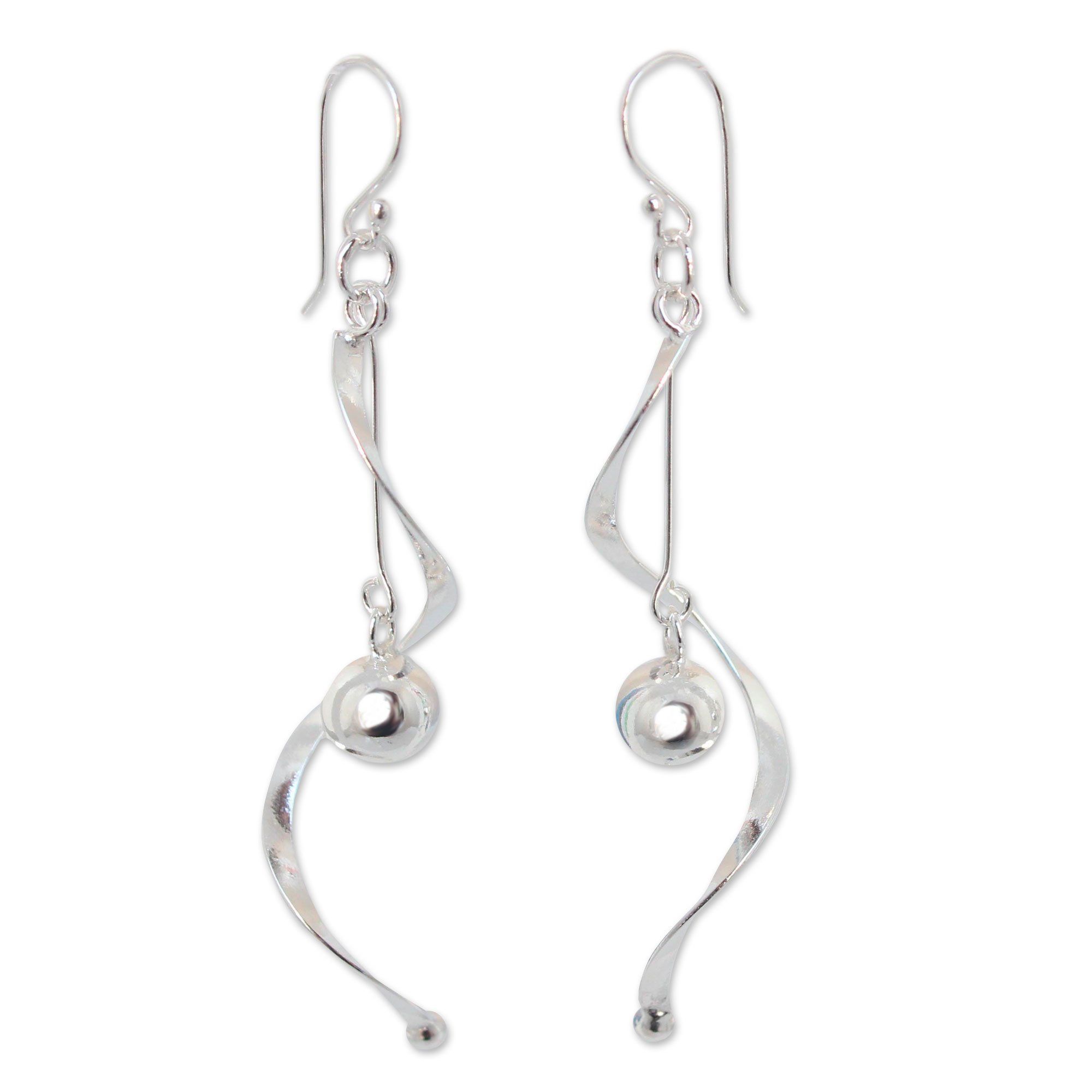 Premium Handcrafted Sterling Silver Pendulum Earrings - Elegant Movement & Style