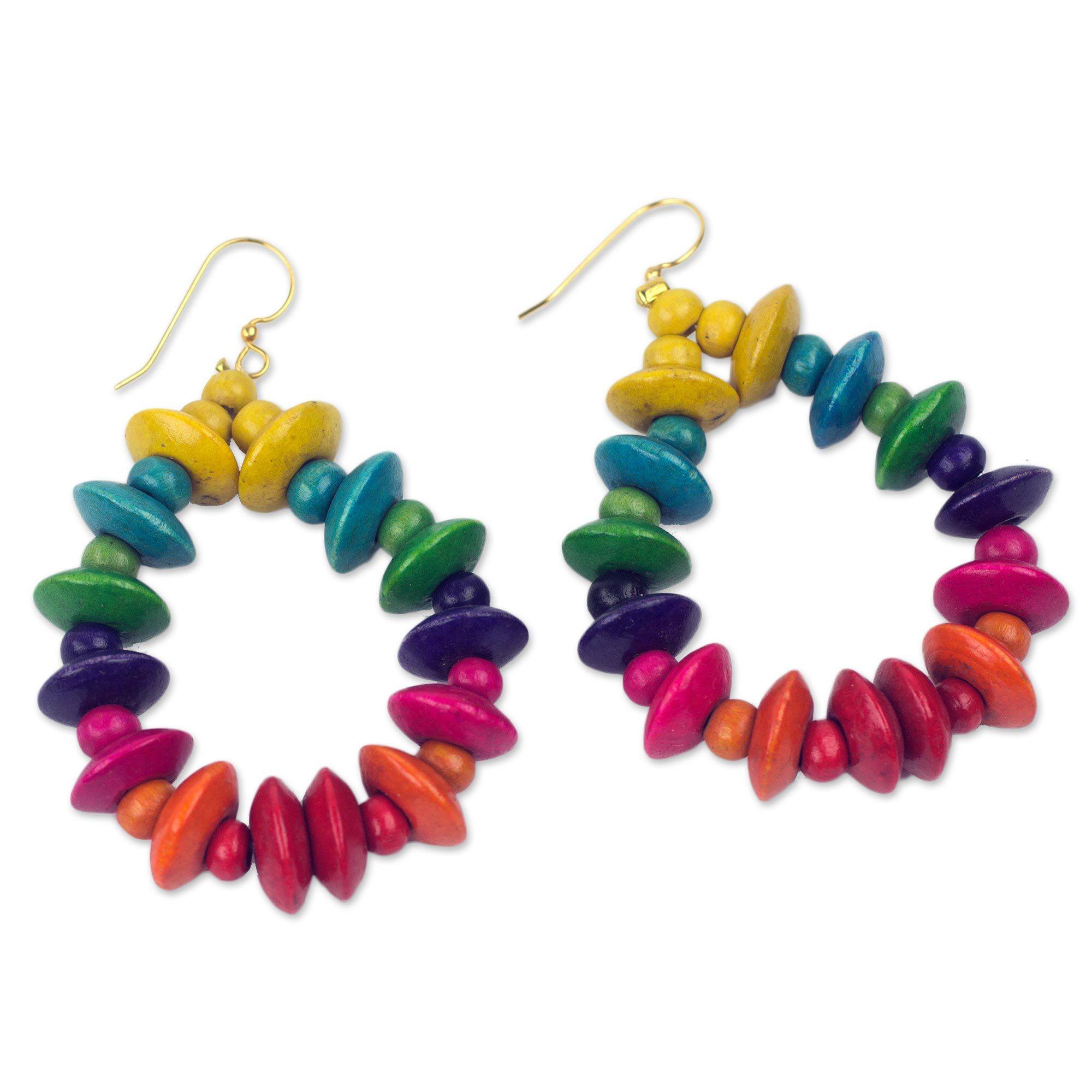 Premium Joyous Sese Wood Beaded Earrings - Handcrafted in Ghana