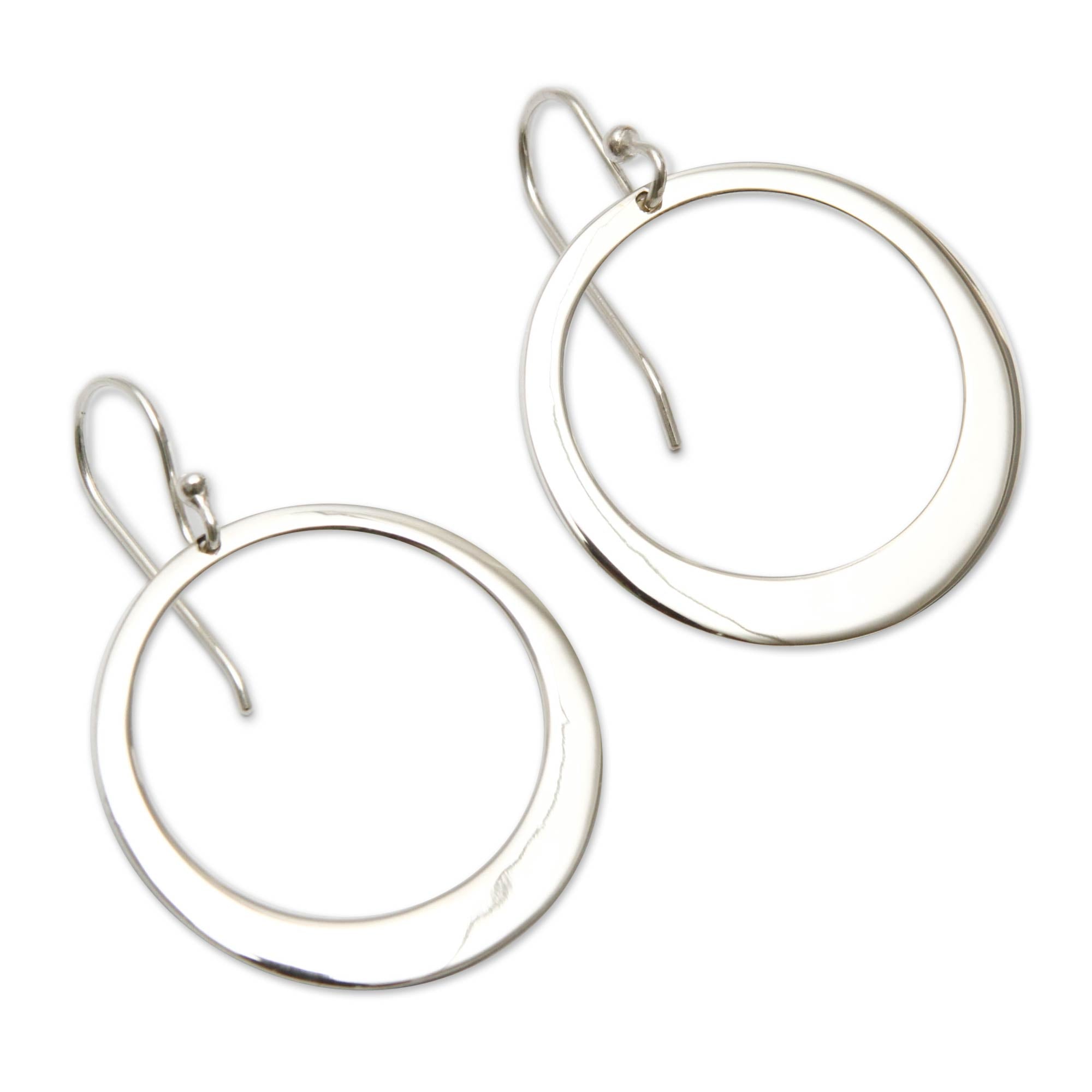 Premium Sterling Silver Moon Dangle Earrings - Minimalist Elegance