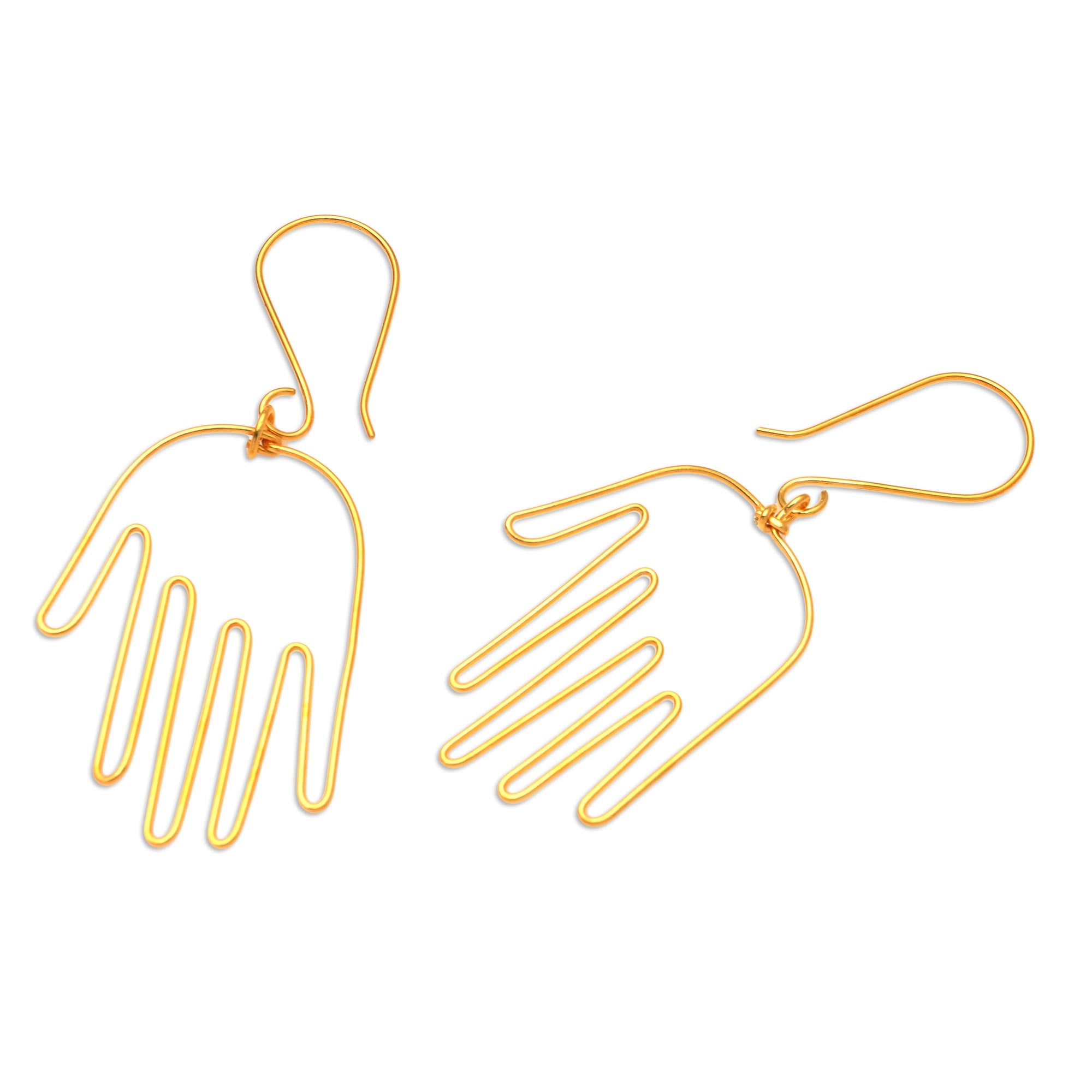 Premium Stretch Out Gold-Plated Balinese Dangle Earrings - Modern Art Inspired