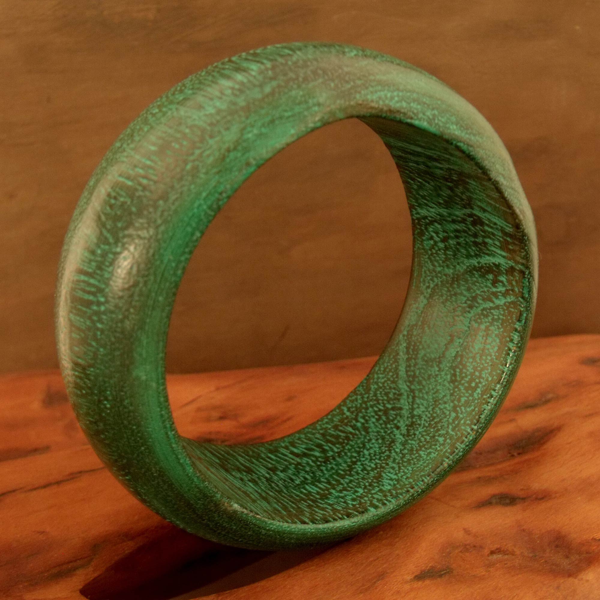 Premium Handcrafted Green Mango Wood Bangle Bracelet