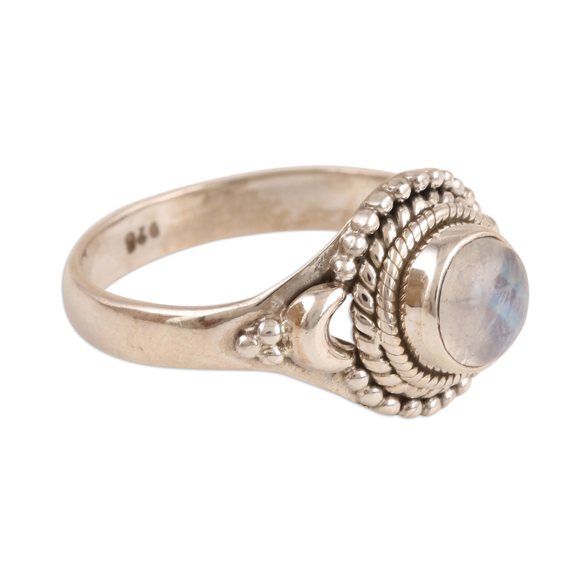 Premium Rainbow Moonstone Cocktail Ring - Handcrafted in Sterling Silver