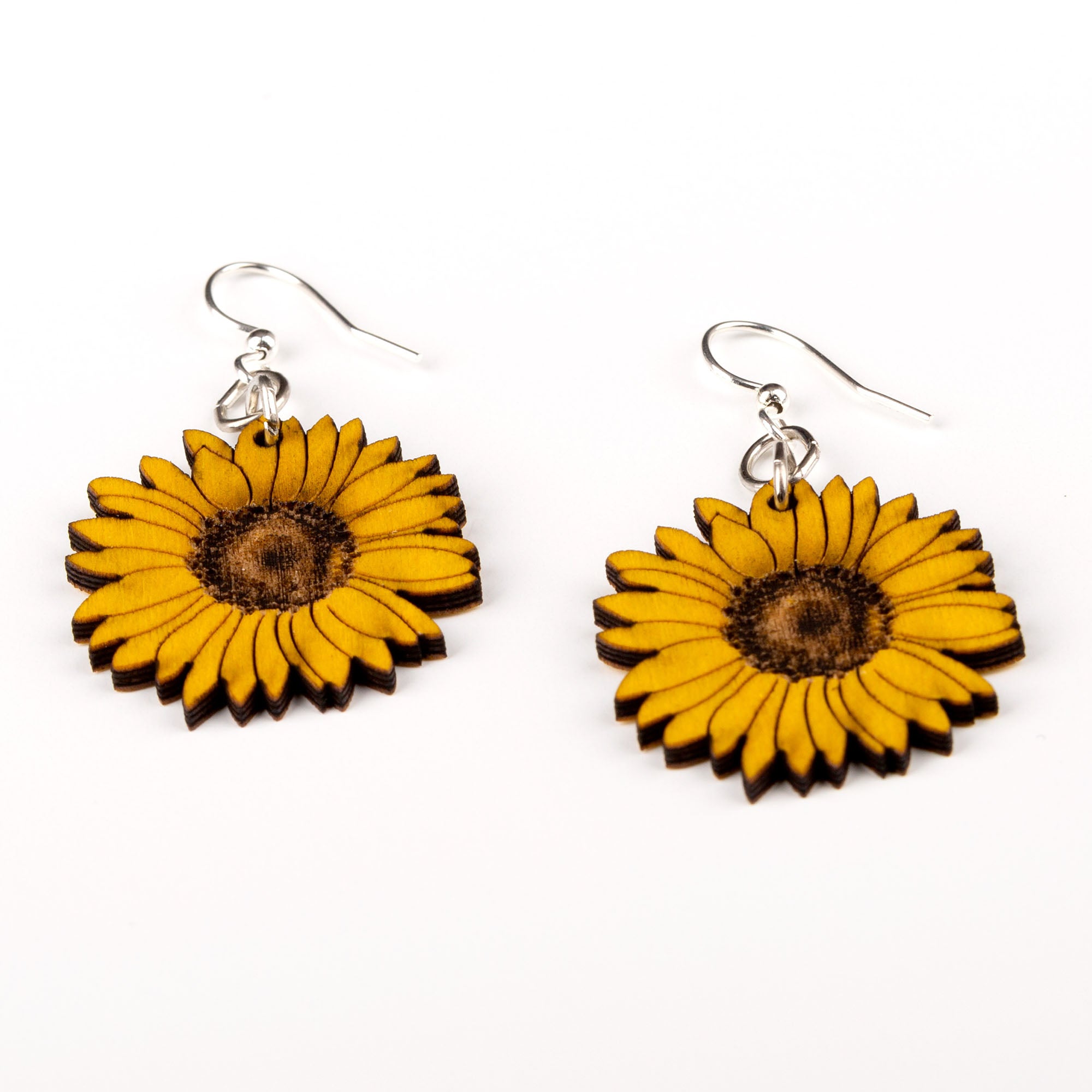 Premium Sunflower Wooden Earrings – Eco-Friendly & Essential Oil Diffuser