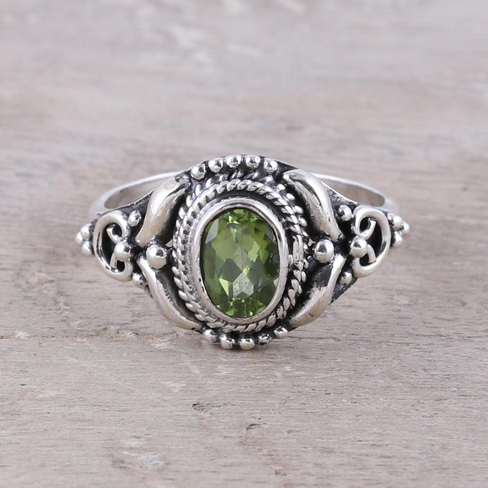 Premium Sterling Silver Peridot Cocktail Ring - August Birthstone Jewelry