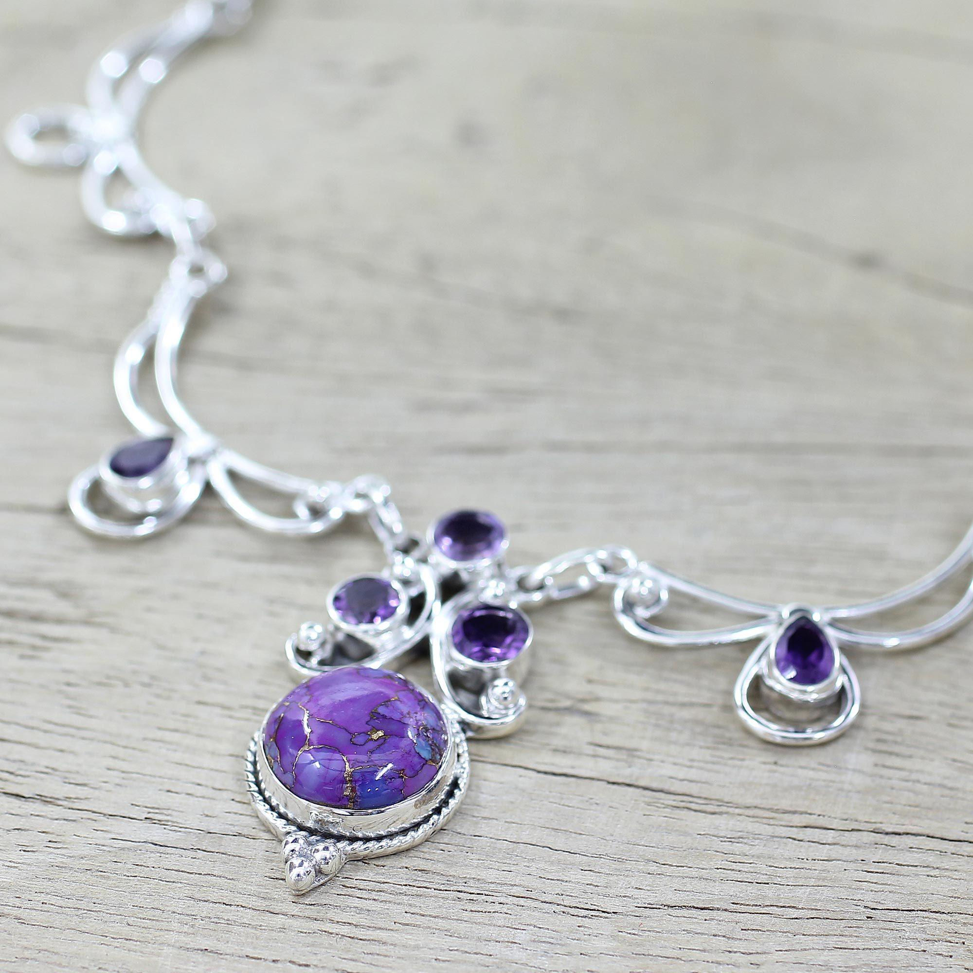 Premium Purple Princess Amethyst Pendant Necklace - Handcrafted Sterling Silver Jewelry