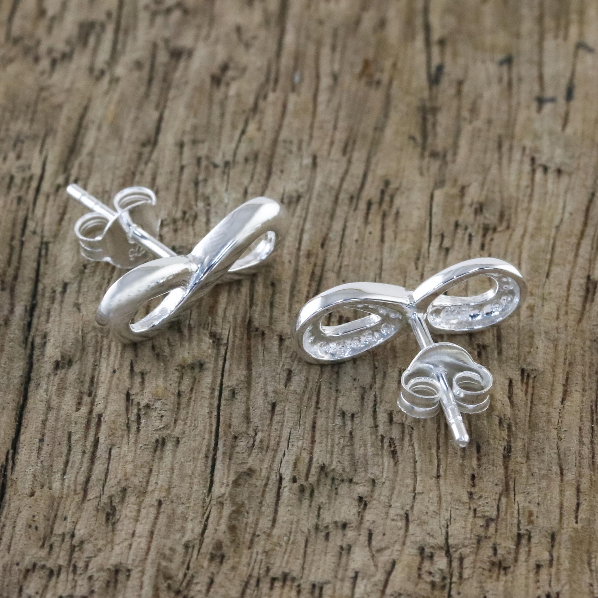 Premium Infinity Symbol Sterling Silver Earrings - Handcrafted in Thailand