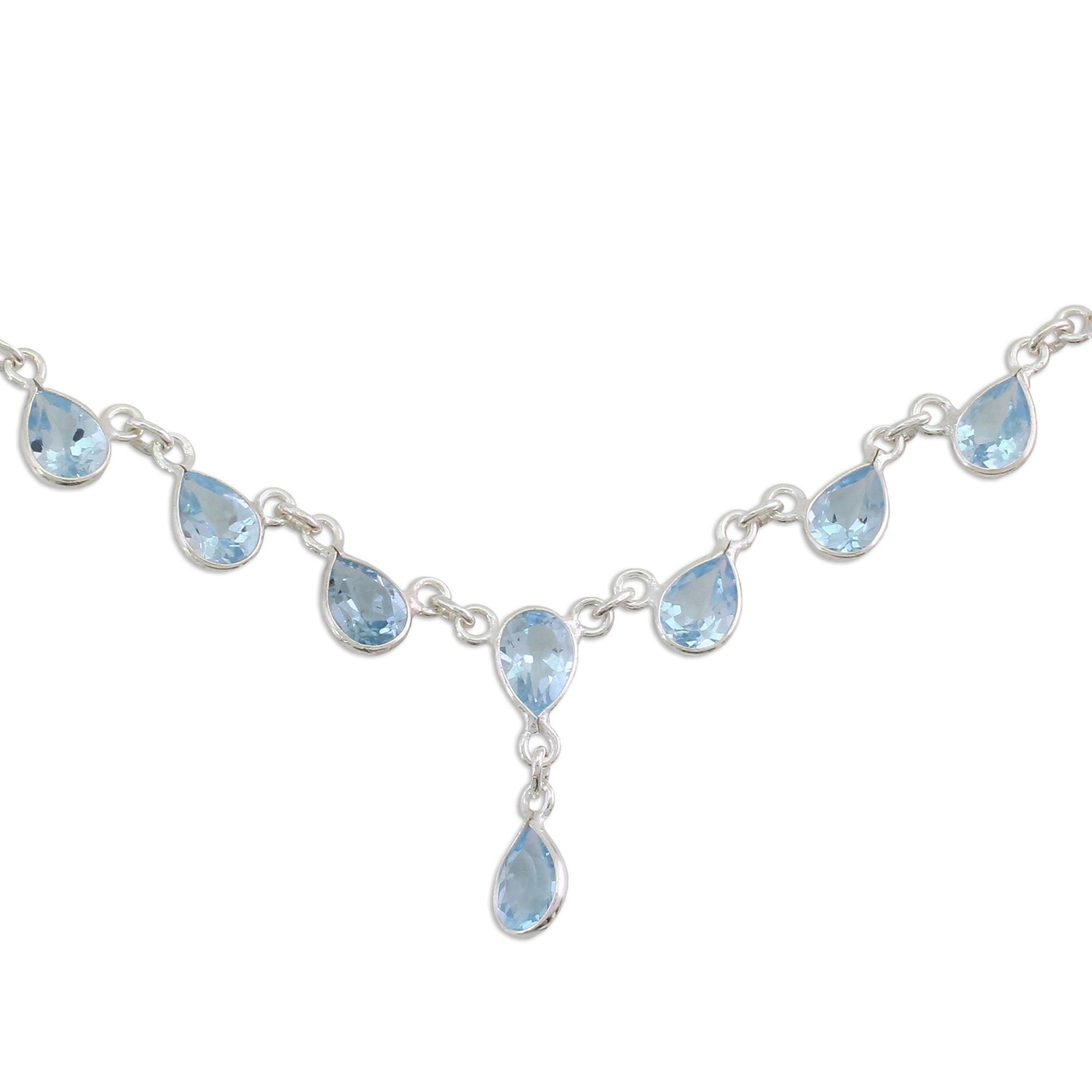 Premium Blue Topaz Sterling Silver Pendant Necklace - Ultimate Spiritual Elegance