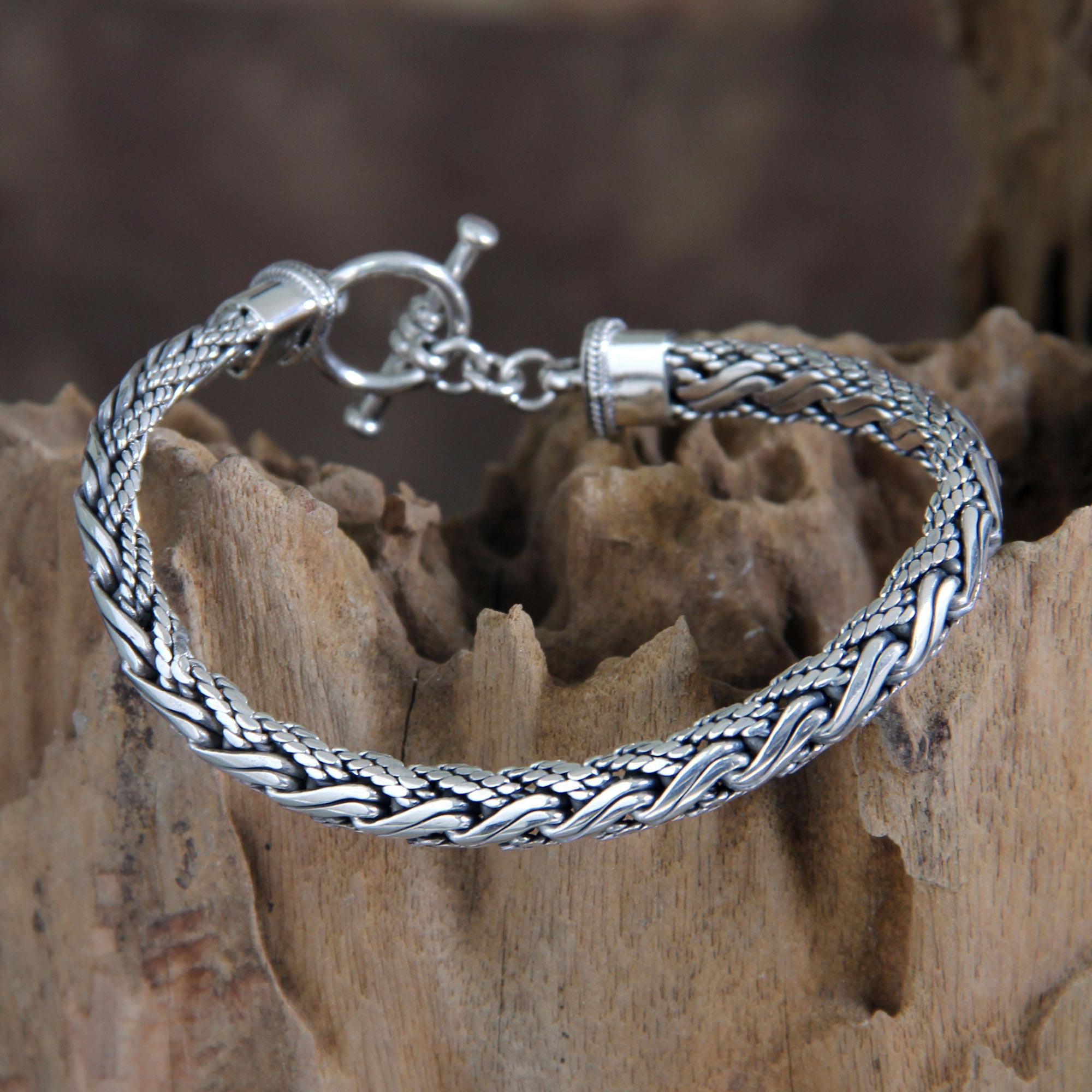 Premium Sterling Silver Surf Bracelet for Men - Handcrafted in Bali