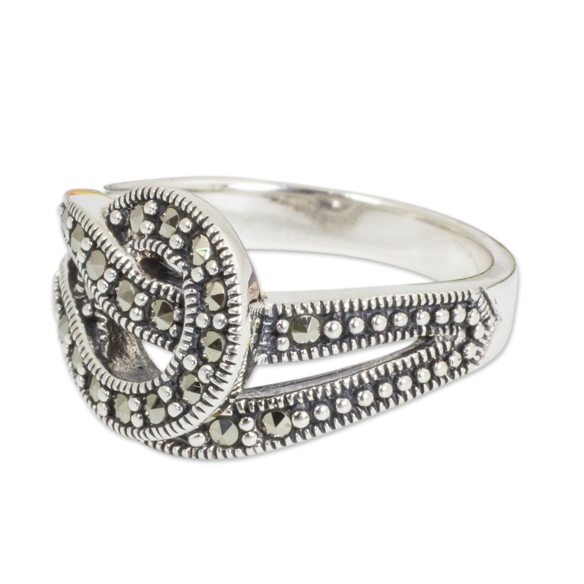 Premium Love Knot Marcasite & Silver Ring - Ultimate Romantic Jewelry