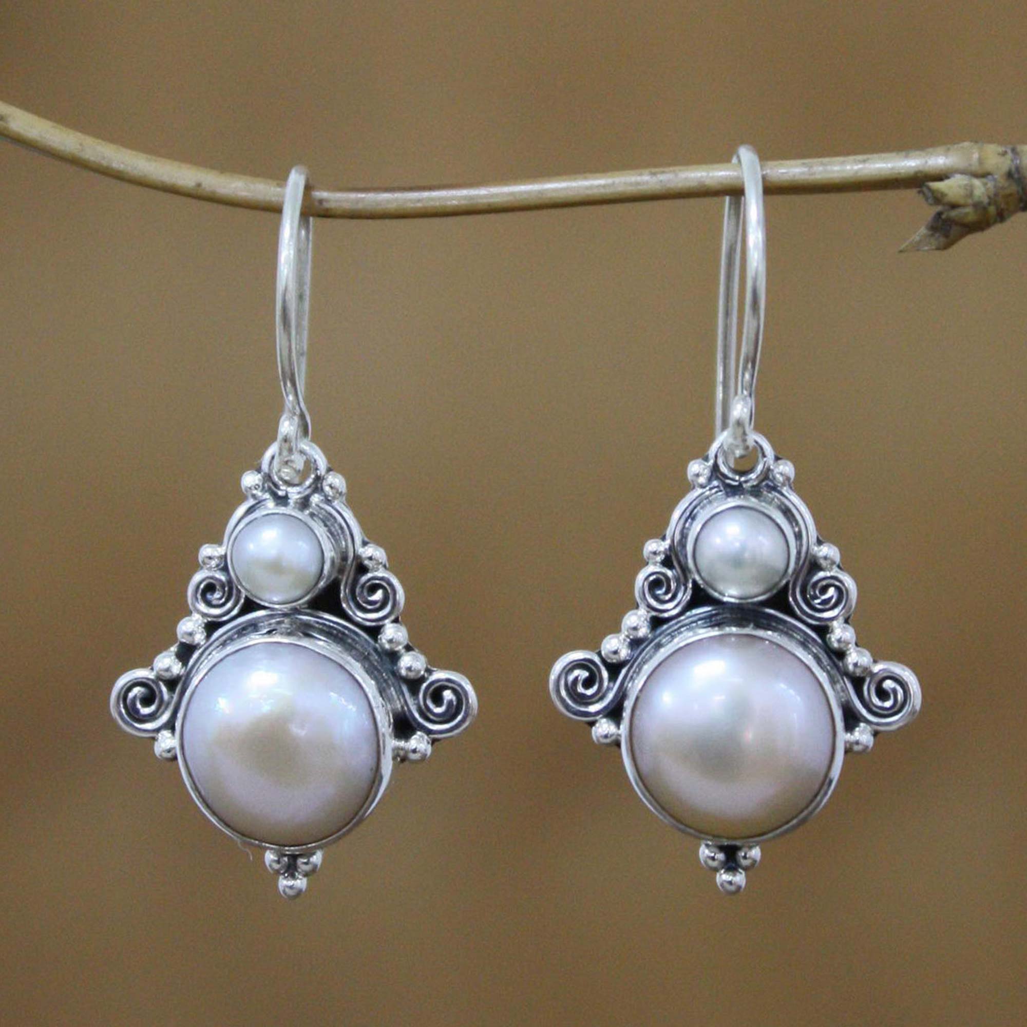 Premium Handmade Sterling Silver Pearl Earrings