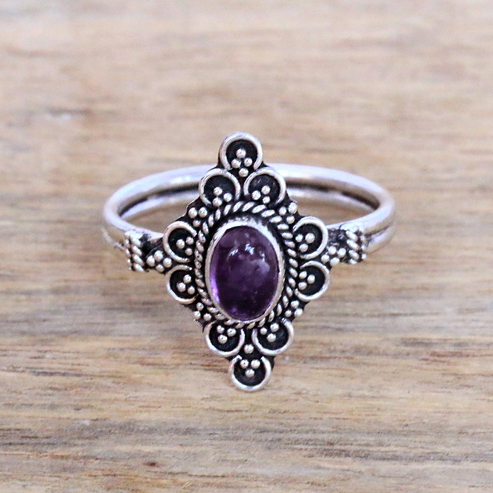 Premium Handcrafted Amethyst Cocktail Ring – Daydream Temple Collection