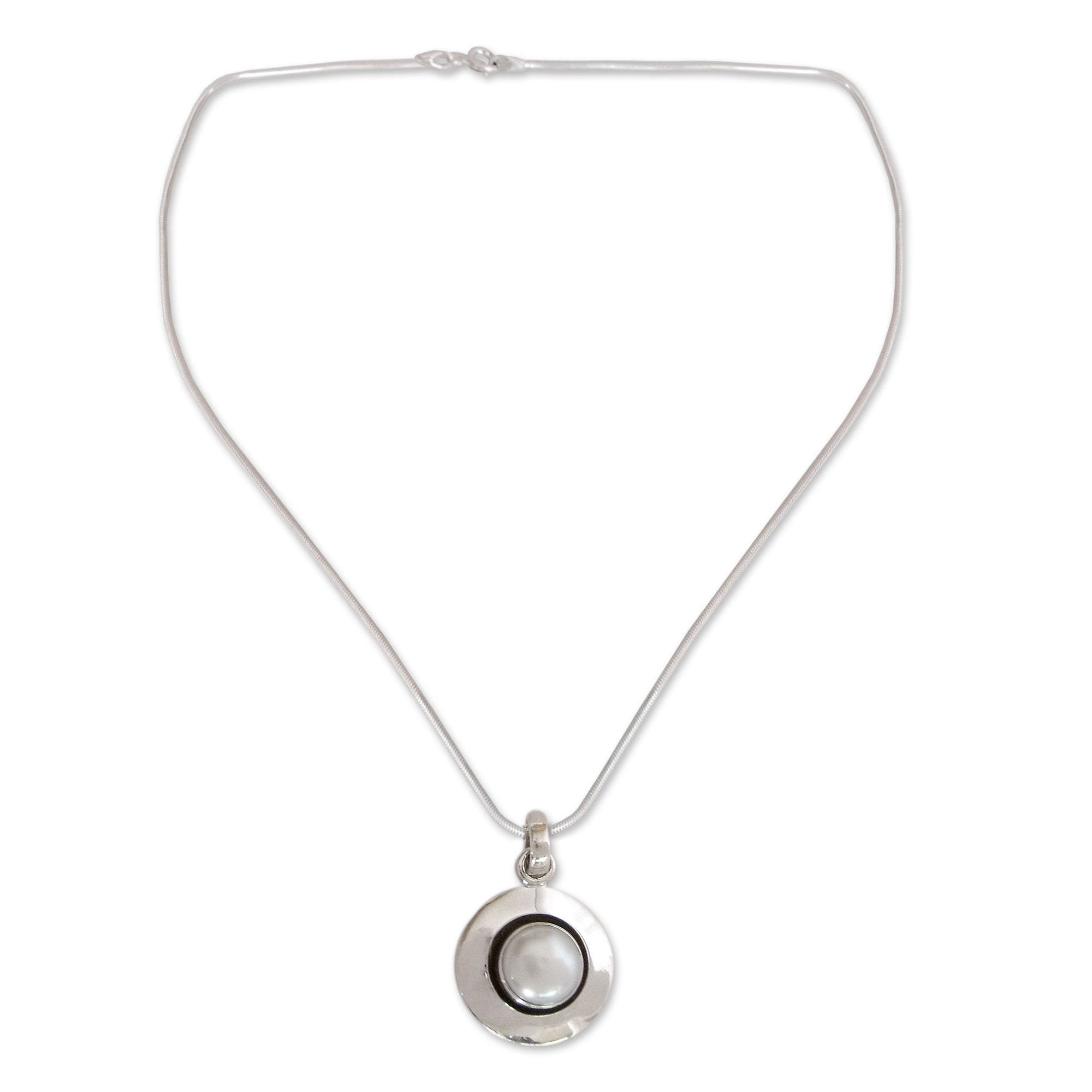 Premium Moonlight Pearl & Sterling Silver Necklace