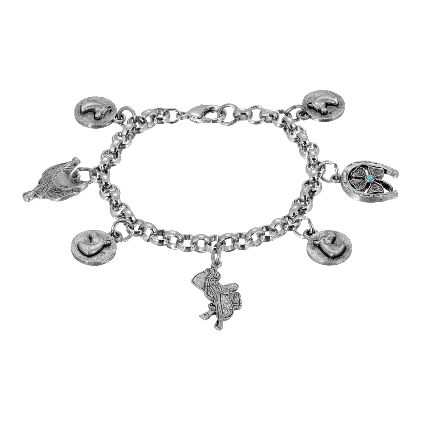 Premium 1928 Jewelry® Pewter Horse Charm Bracelet - Ultimate Equine Gift