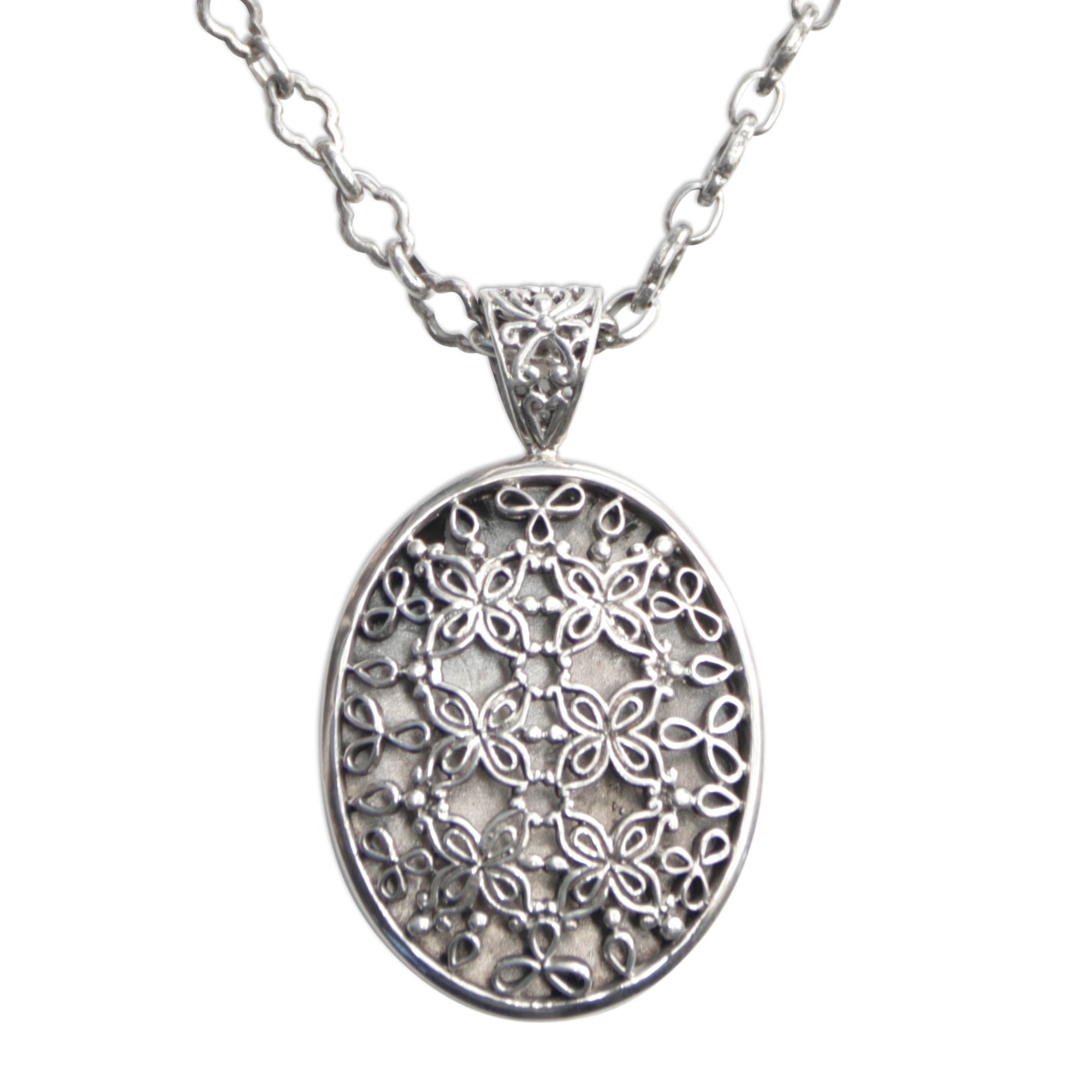 Premium Jasmine at Night Sterling Silver Pendant Necklace - Handcrafted Elegance