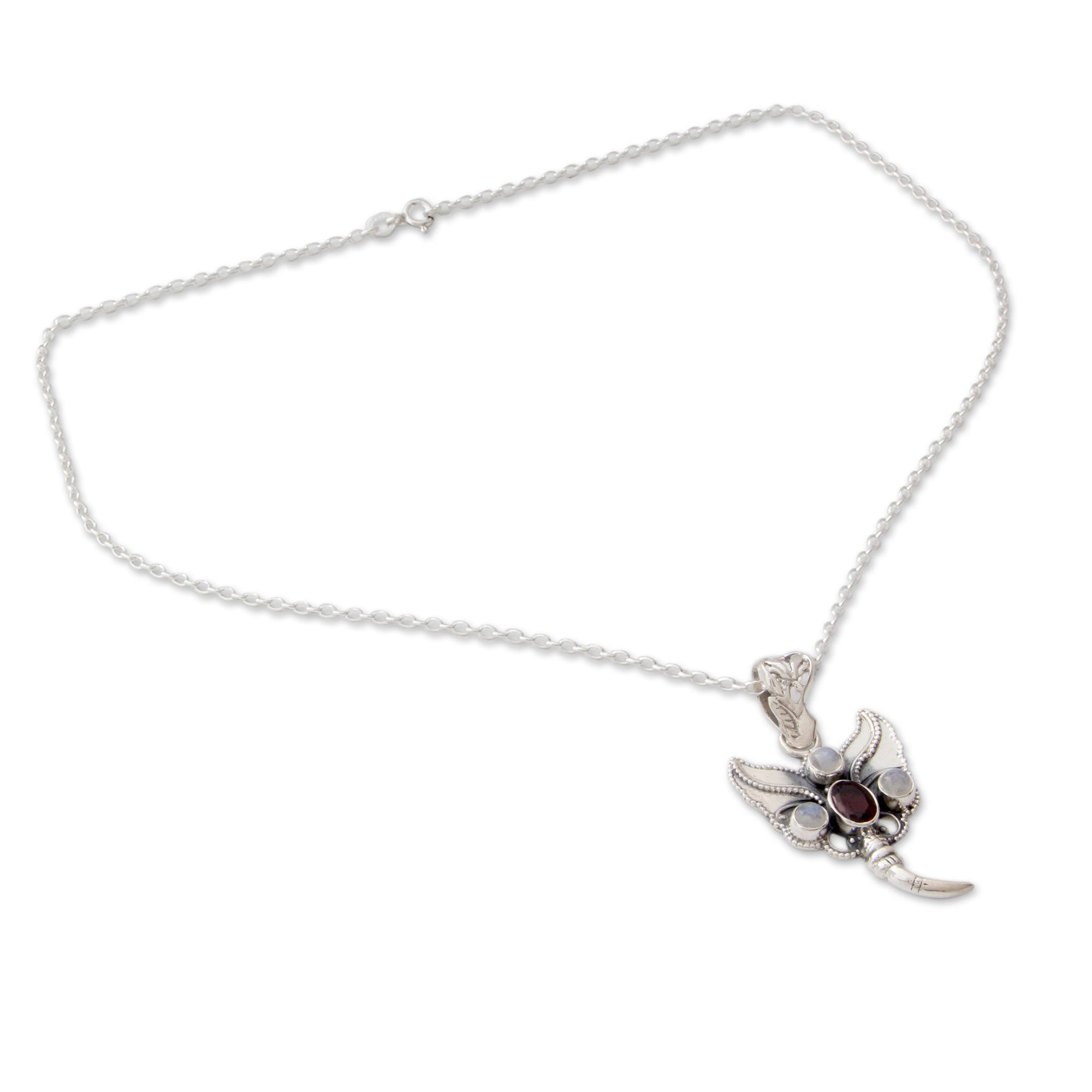 Premium Butterfly Triumph Multi-Gem Pendant Necklace - Handcrafted Sterling Silver