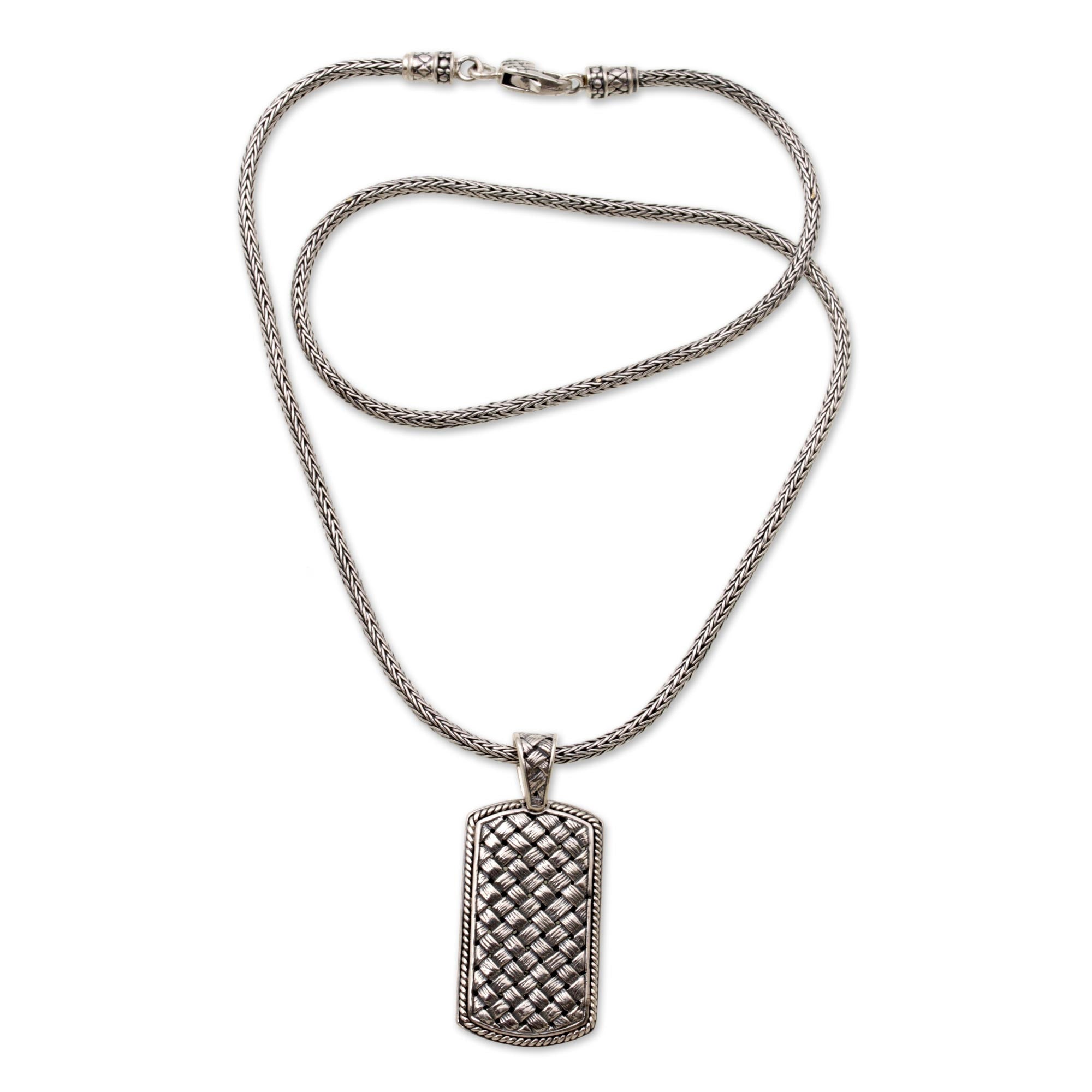 Premium Sterling Silver Ken Arok Men's Pendant Necklace - Handcrafted Indonesian Heritage